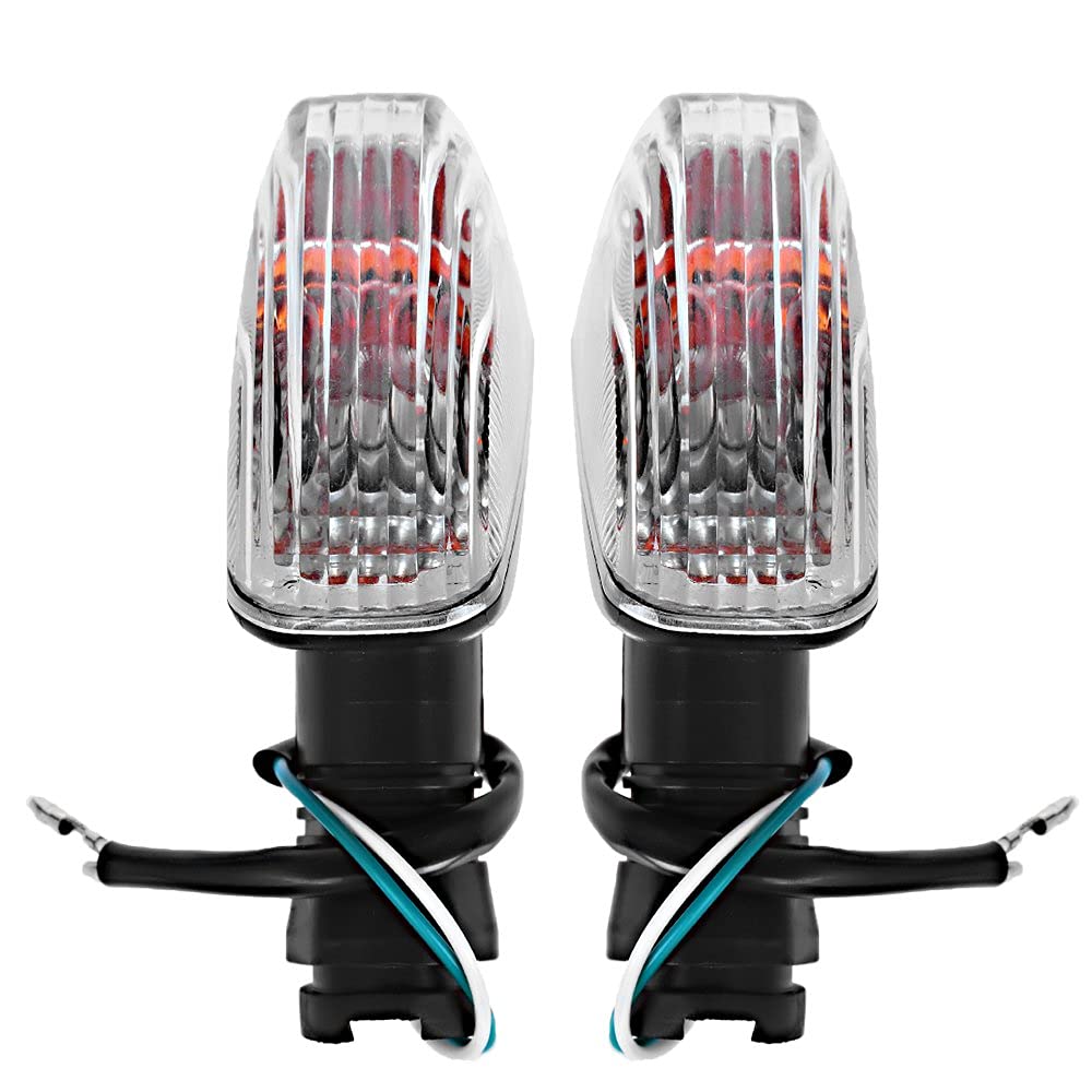 Aynaxcol Motorcycle Front Rear Turn Signal Indicator Lights Replaces For Kawasaki Zx-6Rr Kle500 Kle 650 Klr650 -Clear