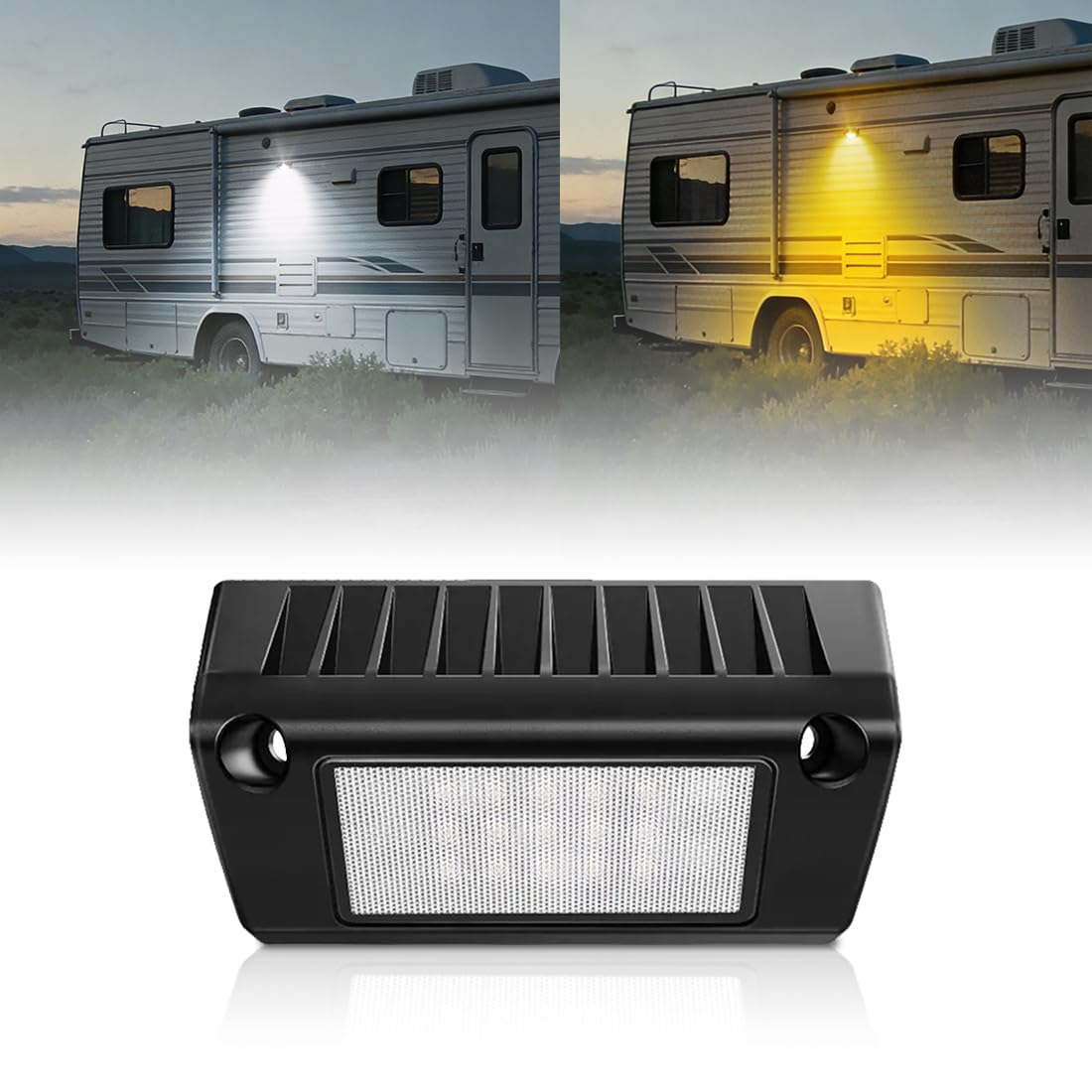 5 Inch Led RV Exterior Lights, 6000K White Light Super Bright, 12V Porch Light Aluminum Low Current Led Scene Lighting for RV Ca