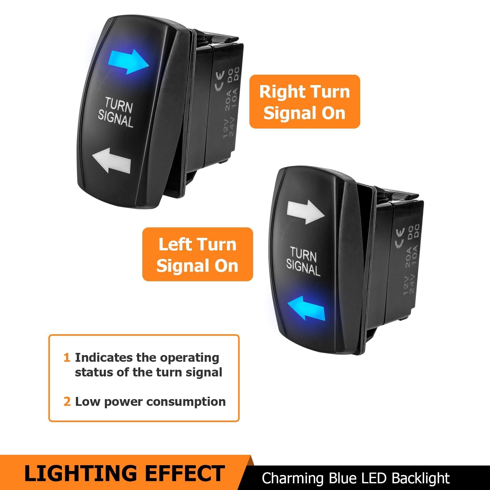 Weisen Plug & Play Turn Signal Kit With Pulse Power Bar Plug Connector Relay Fuse, 8 Turn Signal Light & Rocker Switch Street Le