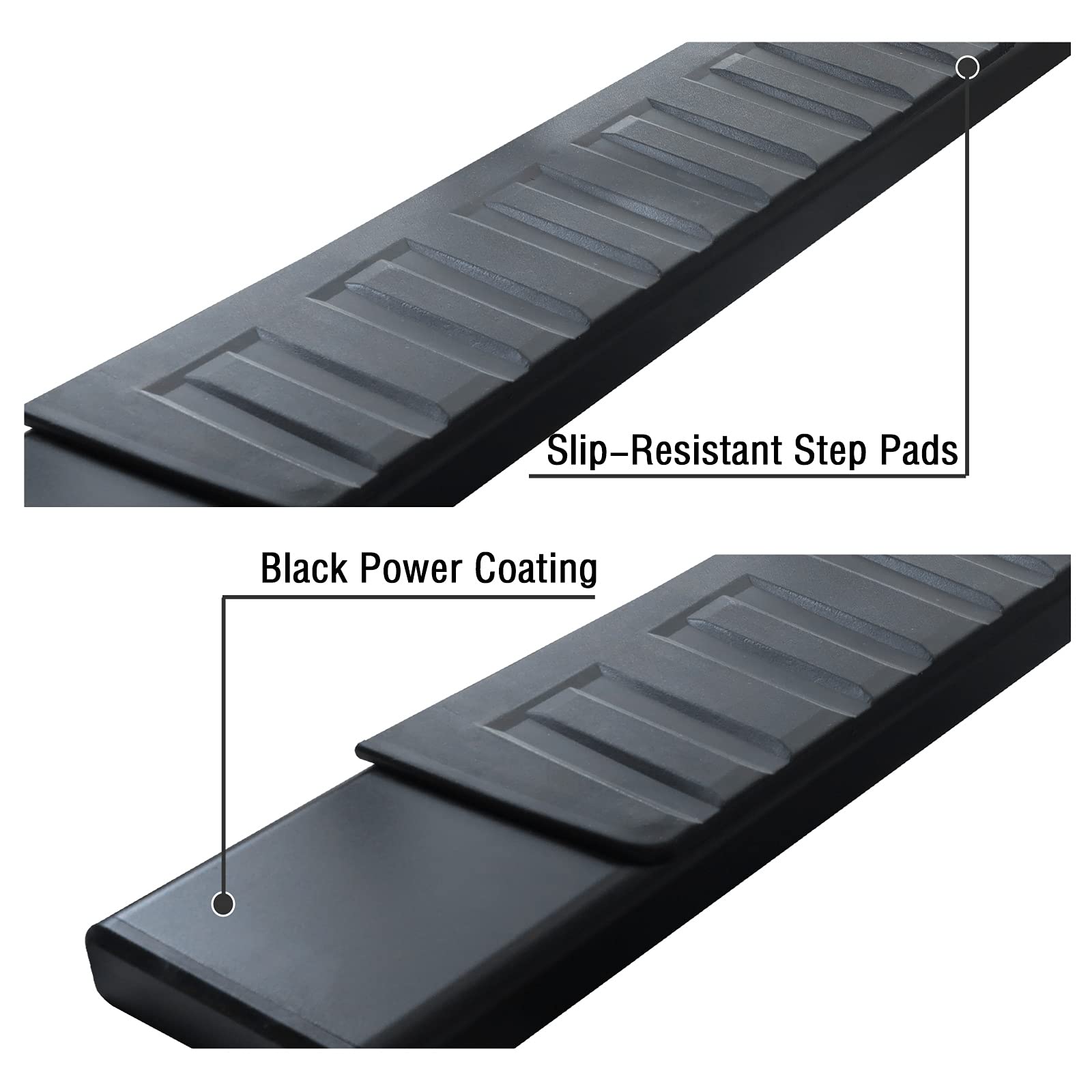 Comnova 6 Inches Running Boards For 2009-2018 Dodge Ram 1500 Quad Cab(Including 2019-2023 Classic)/10-22 Ram 2500/3500, Running Boards & Steps For A Dodge Ram 1500 Heavy Duty Carbon Steel