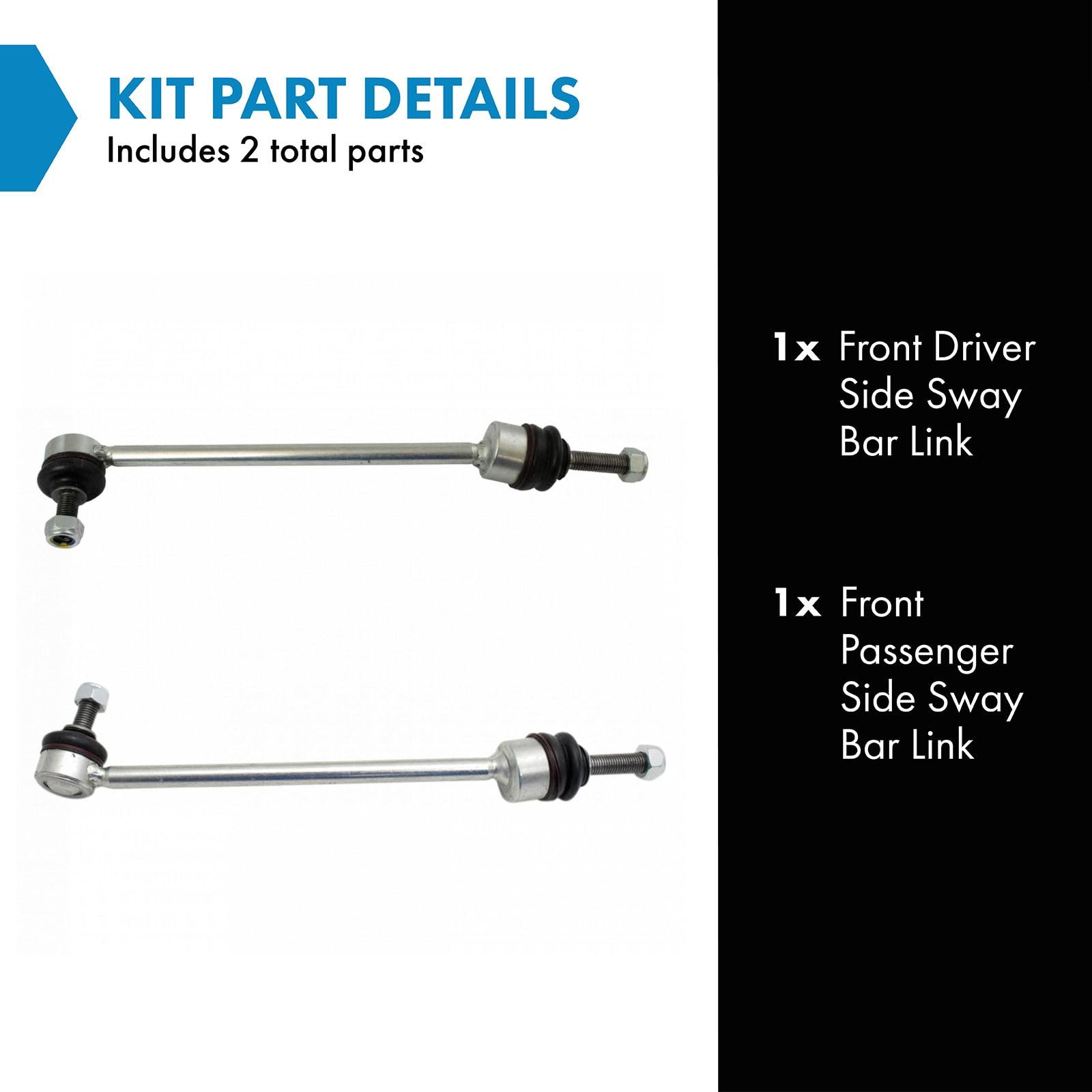 Trq Front Sway Bar Stabilizer Link Set Compatible With 2009-2014 Mercedes-Benz Cl550 2012-2013 S350 2010-2013 S400 2007-2013 S55