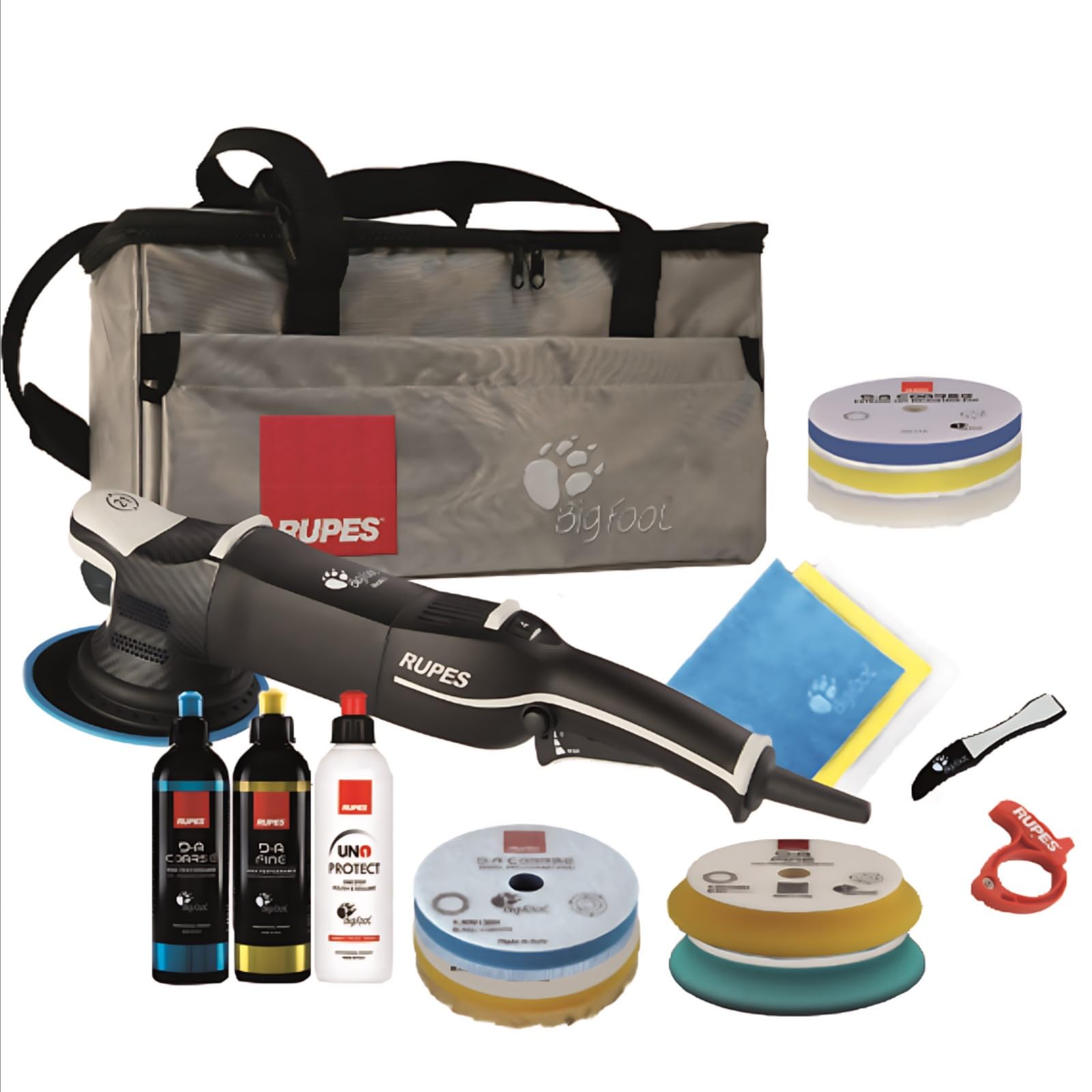 RUPES LHR21V Complete Kit for BigFoot Mark V Random Orbital Polisher  Additional Accessories Included  BigFoot Silver Tools Ba