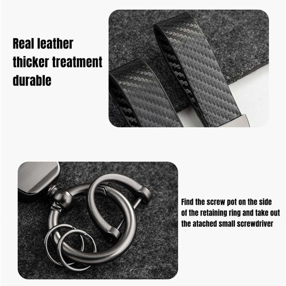 Huiants Carbon Fiber Style Car Keychain Si Emblem Microfiber Leather Key Chain Compatible With Civic Si Accessories