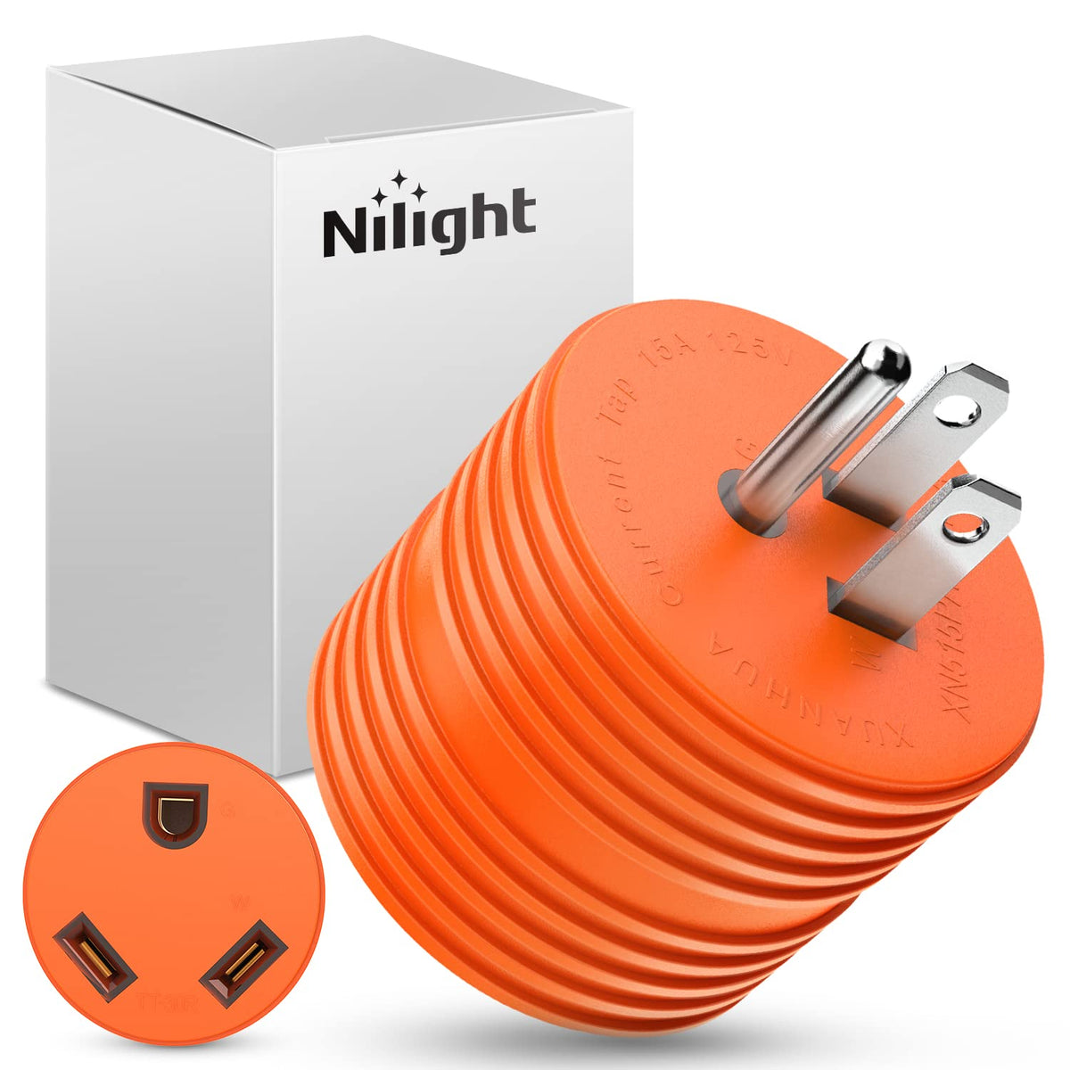 Nilight 15 Amp To 30 Amp Rv Power Adapter 110 Volt Heavy Duty Rv Plug 5-15P To Tt-30R 15A Male Plug To 30A Female Receptacle For