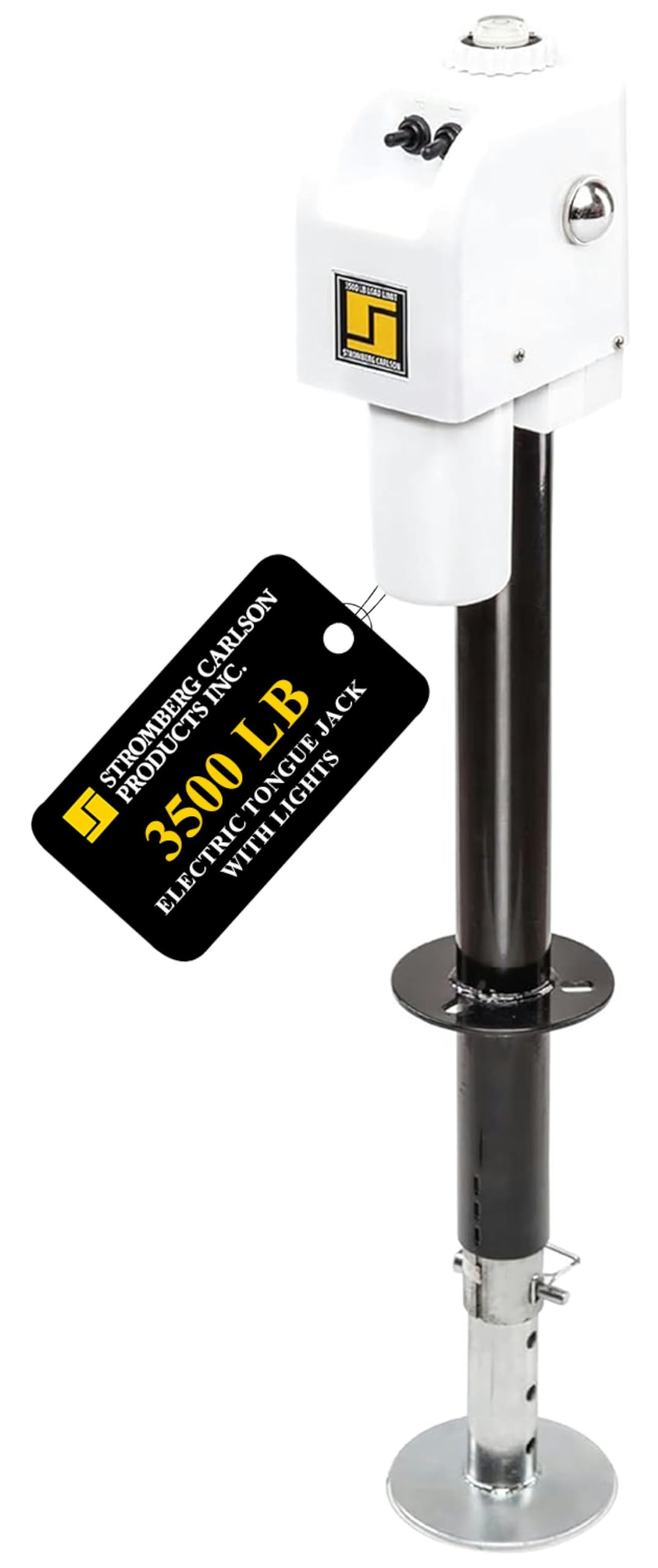 Stromberg Carlson JET-3555 Electric Tongue Jack - Heavy Duty Jack with Motor Protection, 18 Travel & 5 Drop Down Leg, Stabil