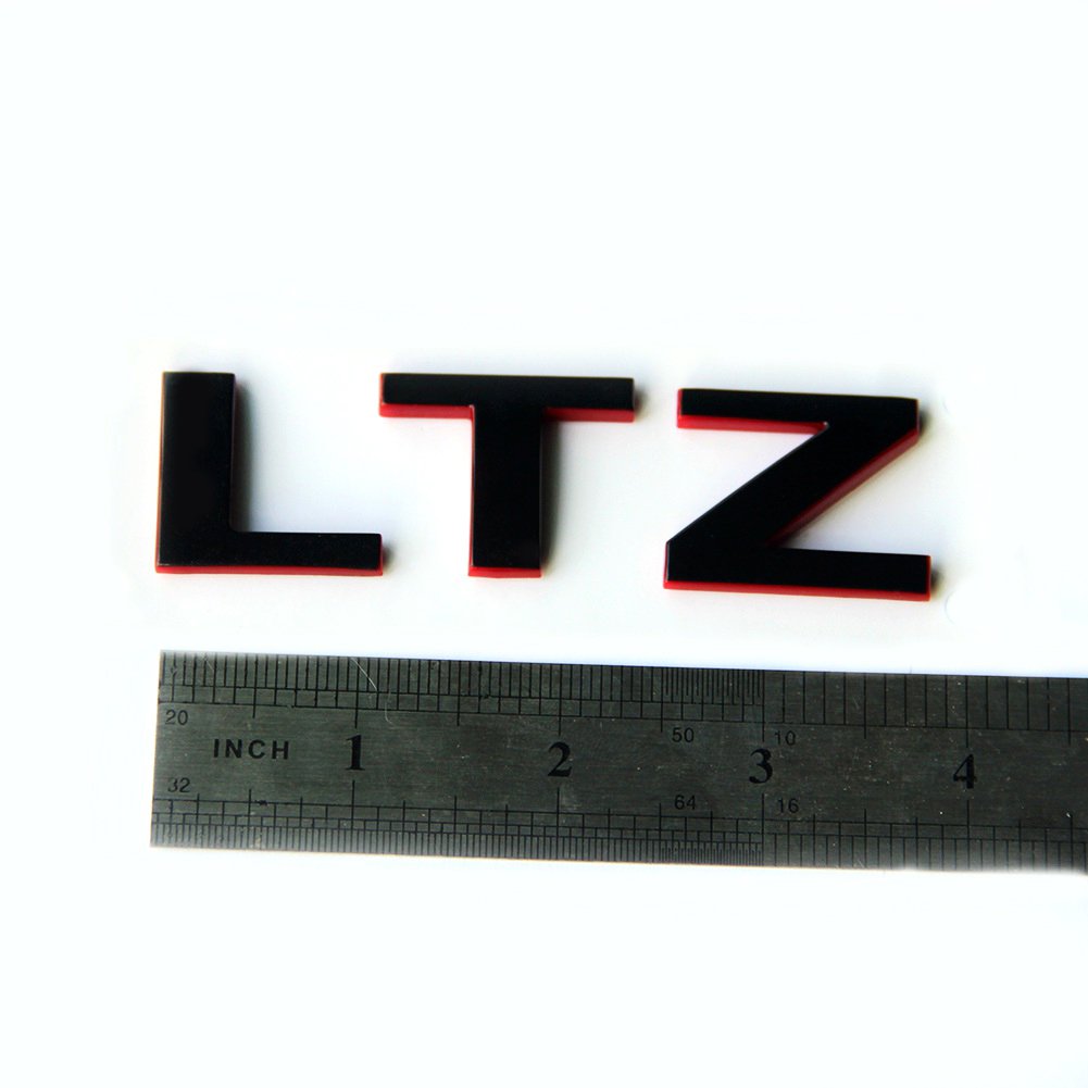 Yoaoo 2Pack Oem Black Ltz Letter Nameplate Emblem Badges Compatible With Silverado 1500 2500Hd 3500Hd Series Red Line