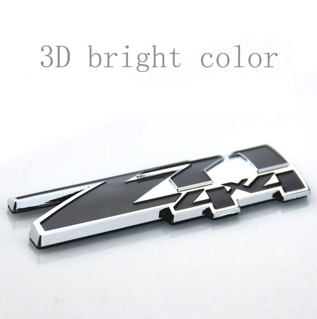 Aimoll 2pcs Z71 4x4 Emblems Badges, 3D ABS Decal Emblems Replacement for Chevy GMC Silverado (Chrome Black)