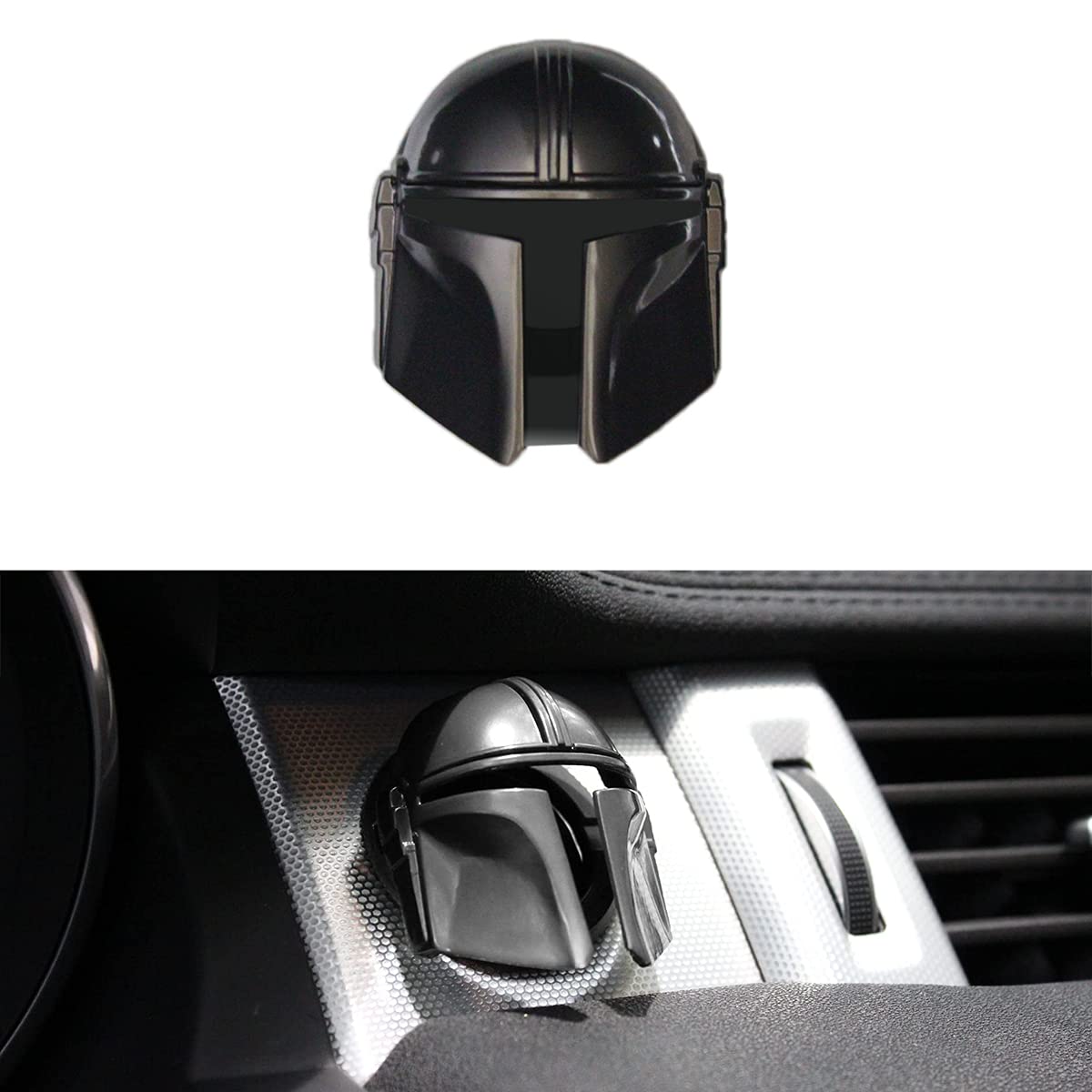 Bestevmod Mando Style Universal Car Engine Start Stop Button Cover Anti-Scratch Push Start Button Protective Cover 3D Cool Car Interior Accessories (Sliver)