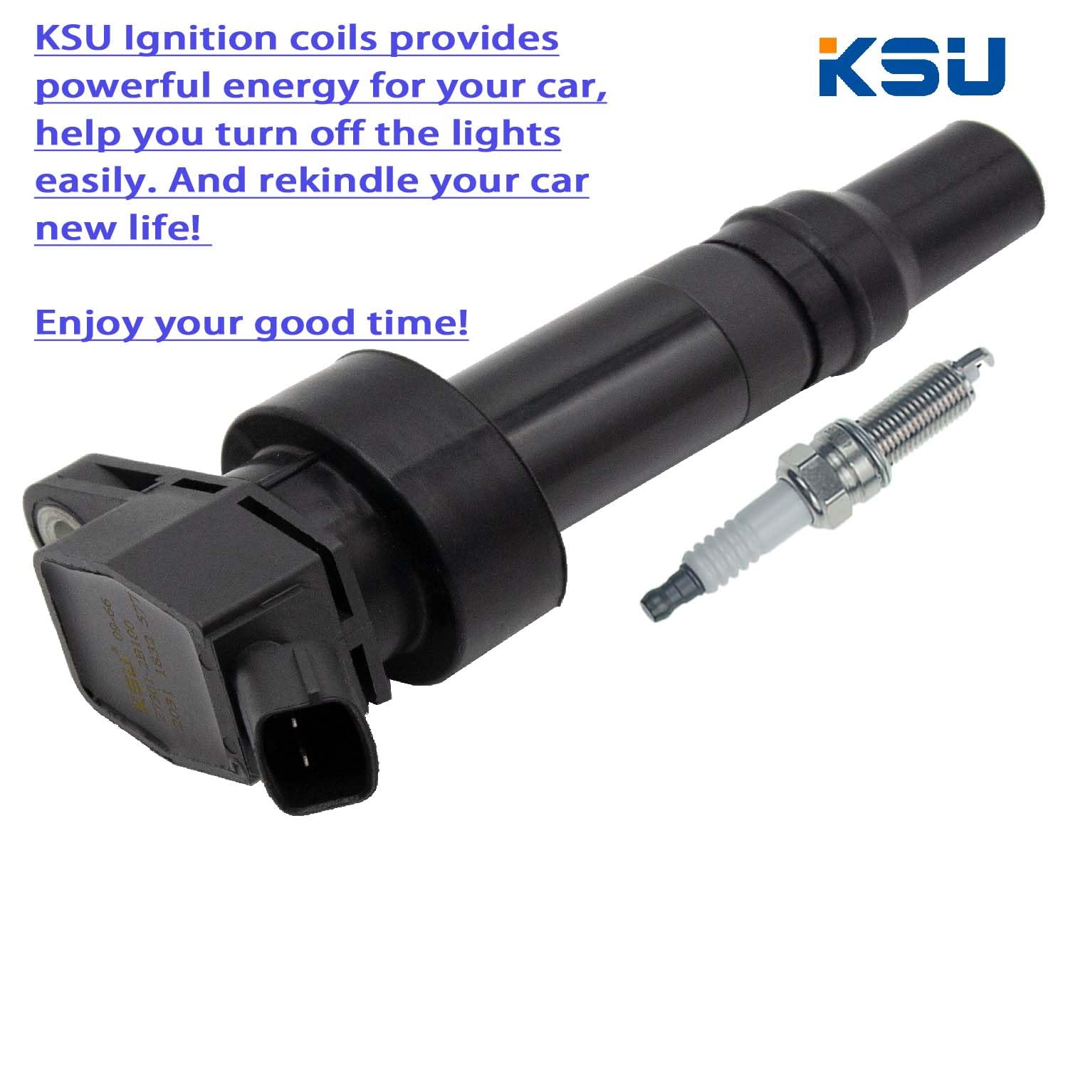 KSU Ignition Coil with Spark Plug for Soul 2012-2020 1.6L L4 27301-2b100 uf652 uf-652 273012b100