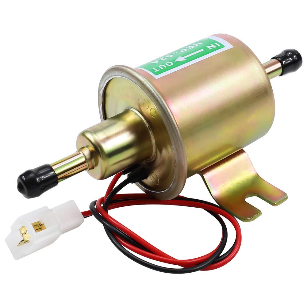 SOLLON Electric Fuel Pump 12V Universal Low Pressure 12 Volt Transfer Inline Fuel Pump for Lawn Mower Carburetor Gas Diesel Engi