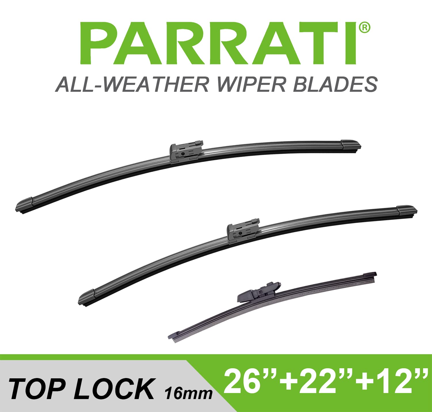 Parrati High Performance Premium All-Season Automotive Windshield Wipers With Rear Wiper Blades Replacement For 2018-2023 Volksw