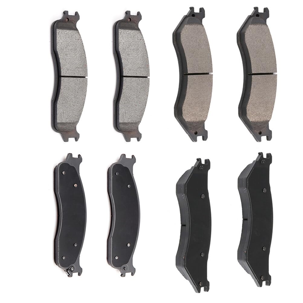 Automuto 8Pcs Front & Rear Semi-Metallic Disc Brake Pads Set D1077 D965 For Dodge Ram 1500 2006-2008,For Dodge Ram 2500 2003-200