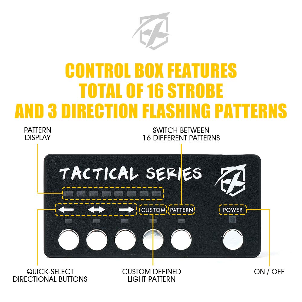 Xprite Amber Green Led Surface Mount Strobe Lights Kit, W/Control Panel Emergency Safety Warning Flashing Grille Cop Marker Ligh