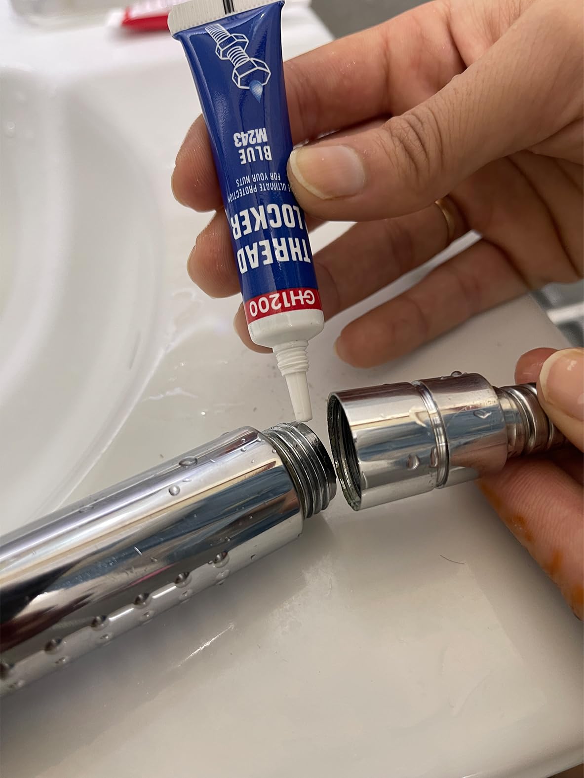 Gh1200-6Gx2 Pack Thread Lock Medium And Strong Strength For Nuts, Bolts, And Metals, Threadlocker Lock Tight & Seal Fasteners Wi