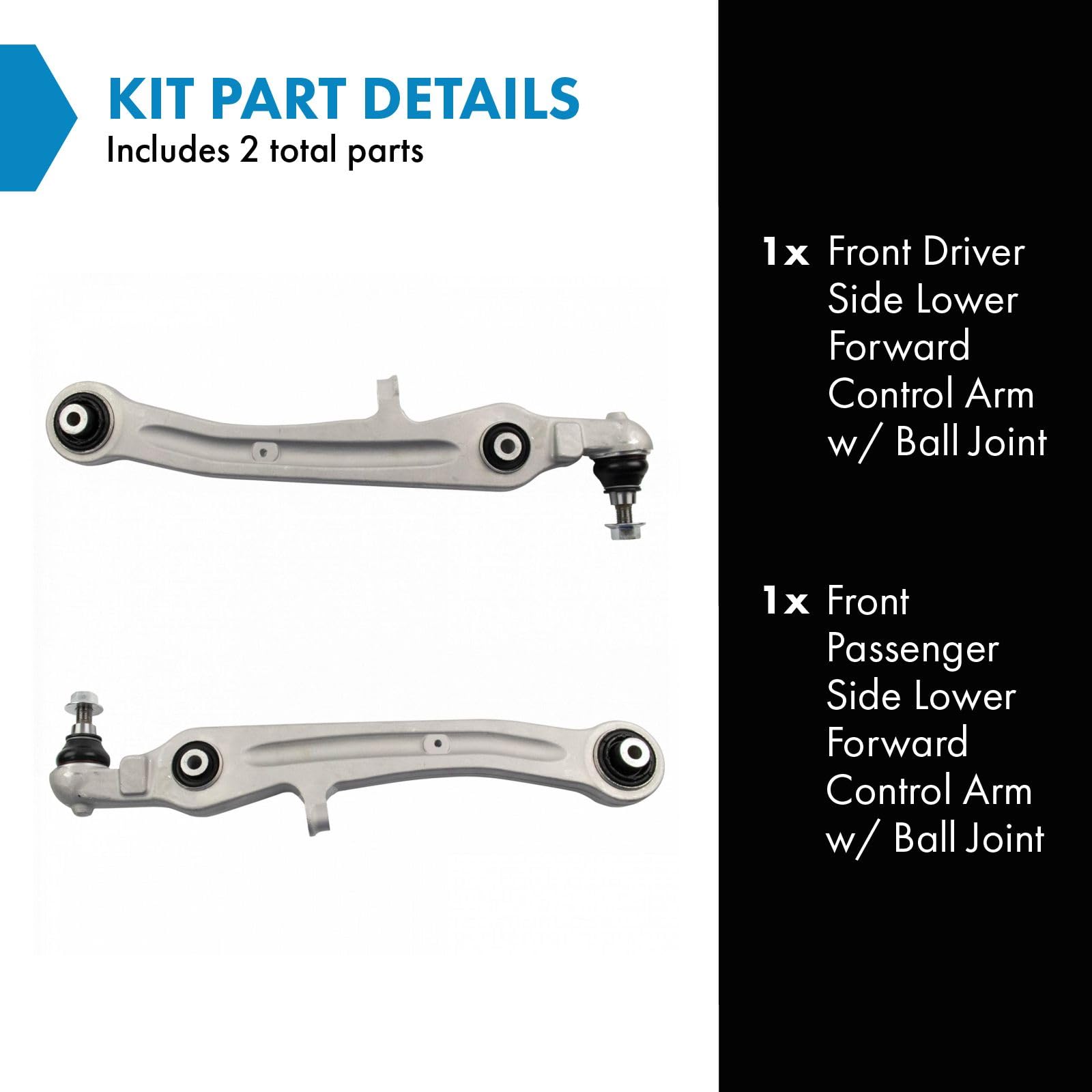 Trq Front Lower Control Arm With Ball Joint Set Compatible With 2004-2010 Audi A8 Quattro 2007-2009 S8