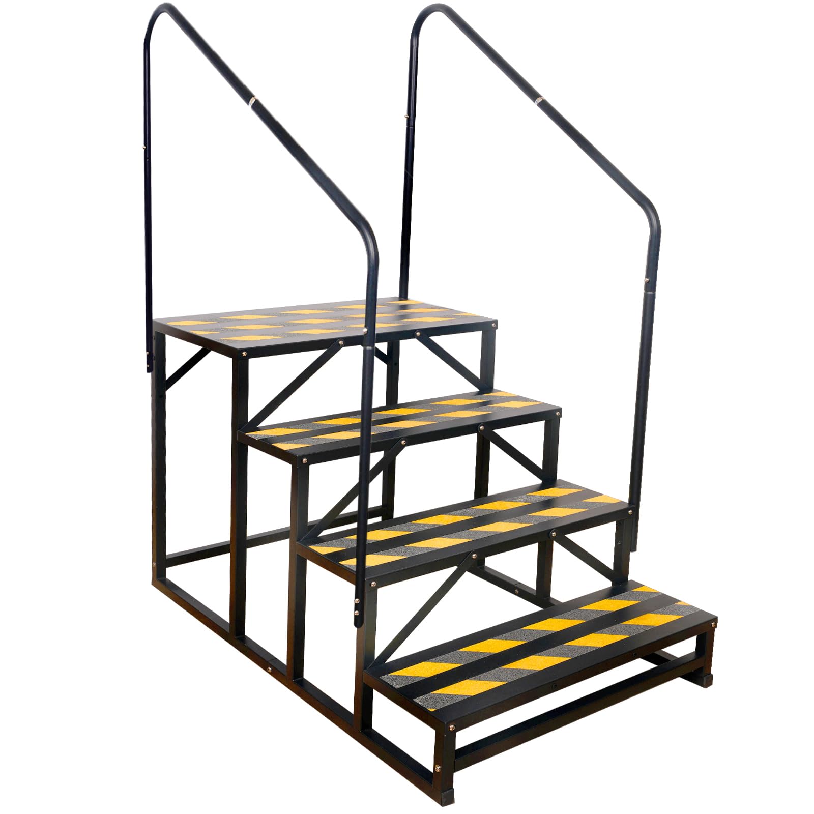 TOCRETOARE RV Steps with Handrail, Hot Tub Steps with Handrail, Portable Stairs Steps for 5th Wheel RV, Mobile Home Stairs Outdo