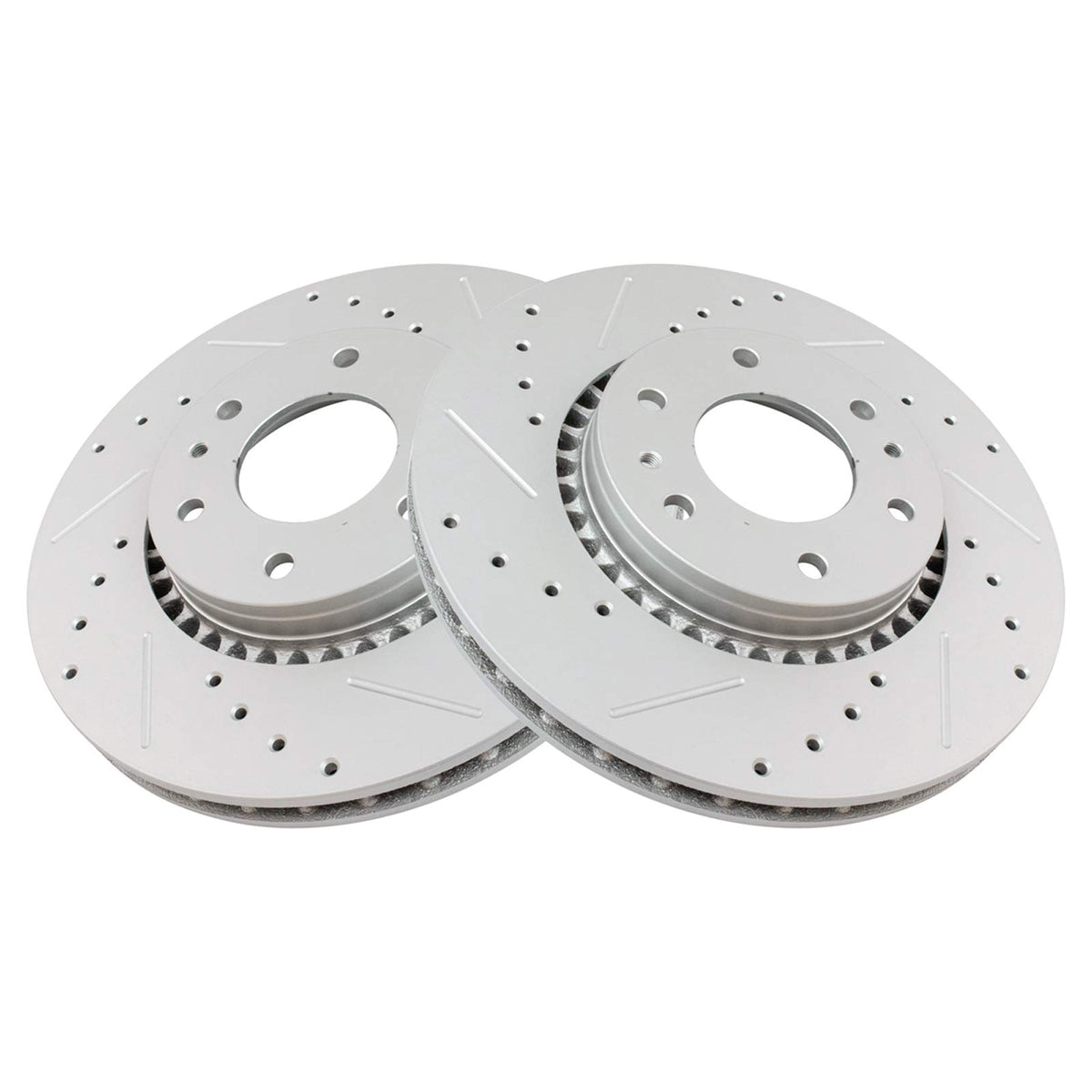Trq Front Performance Brake Rotor Drilled Slotted Pair Set For 9-7X / Ascender/Envoy/Envoy Xl/Envoy Xuv/Rainier/Ssr/Trailblazer/