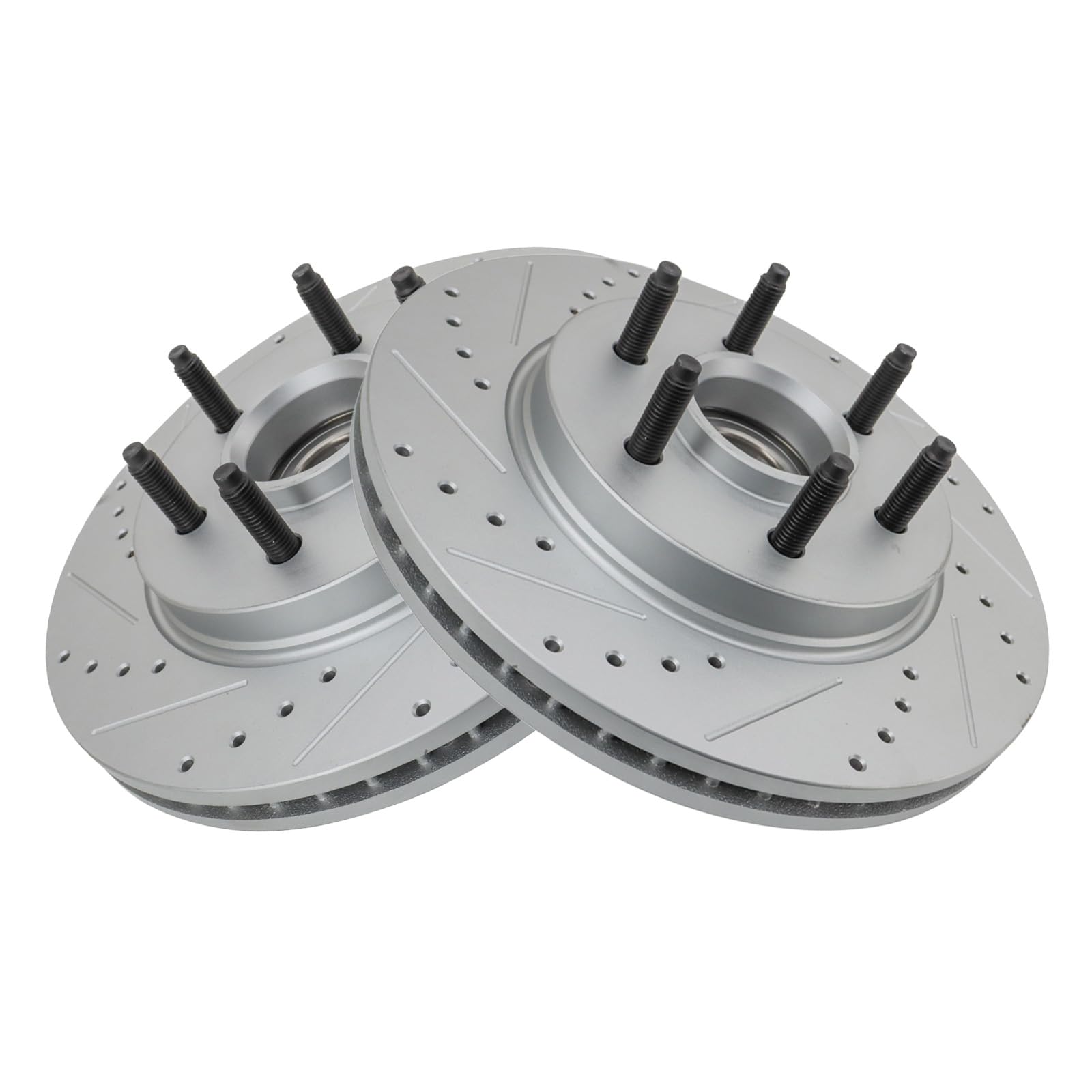 Trq Front Performance Brake Rotors Set Vented Premium G-Coated Compatible With 2004-2008 Ford F-150 2006-2008 Lincoln Mark Lt