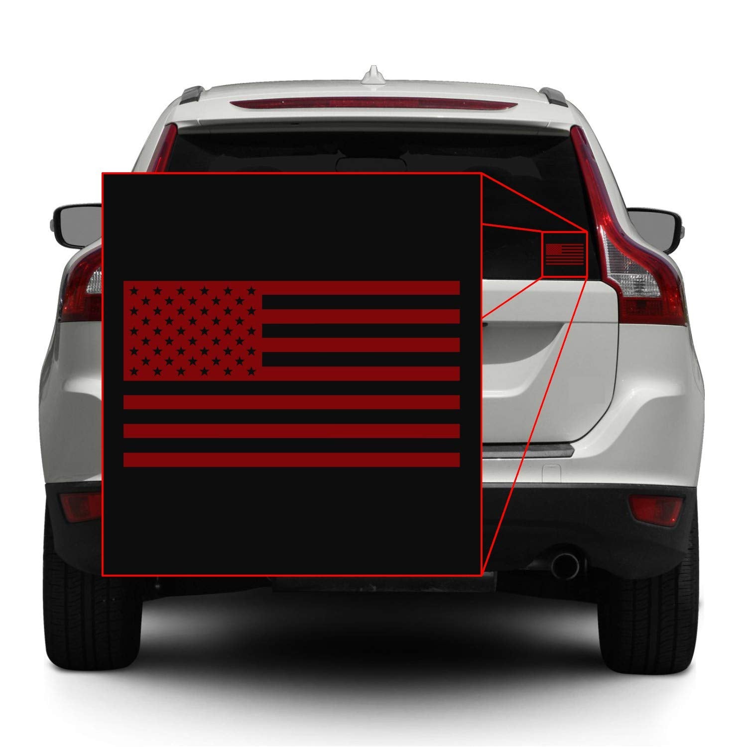 American Us Flag [Pick Color/Size] Vinyl Decal Sticker For Laptop/Car/Truck/Window/Bumper (10In X 5.5In, Matte Maroon)