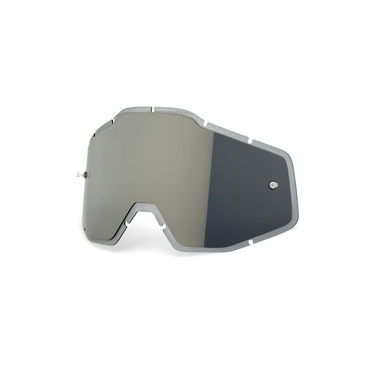 1 100% Goggle Replacement Lens - Racecraft, Accuri, Strata Compatible (Injected Anti-Fog-MIRROR SILVER/SMOKE)