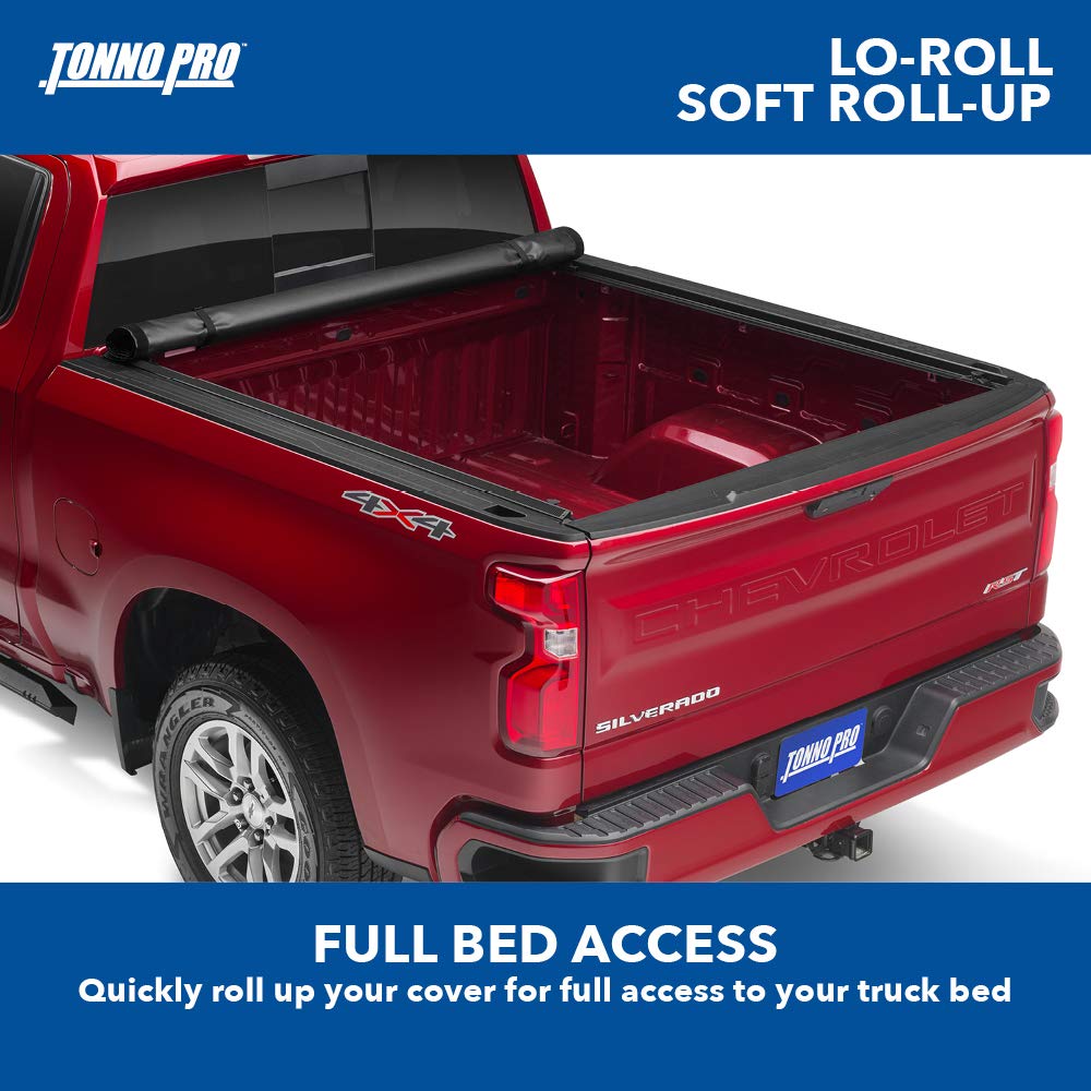 Tonno Pro Lo Roll, Soft Roll-Up Truck Bed Tonneau Cover | Lr-1105 | Fits 2020 - 2023 Chevy/Gmc Silverado/Sierra 2500/3500Hd 6' 10' Bed (82.2')