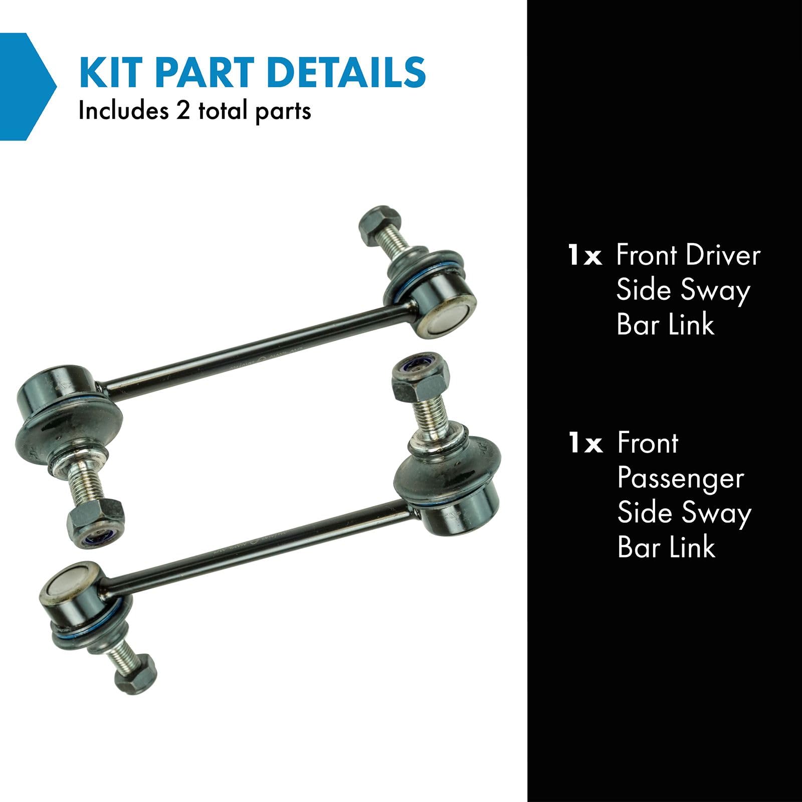 Trq Front Sway Bar Stabilizer Link Set Compatible With 2010-2012 Ford Fusion 2009-2012 Lincoln Mkz 2010-2011 Mercury Milan