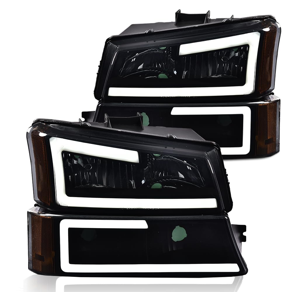 G-Plus Led Drl Headlights, Compatible With Chevy Silverado 1500 2500 3500&Hd 2003 2004 2005 2006/Fit Chevy Avalanche 2003-2006 B