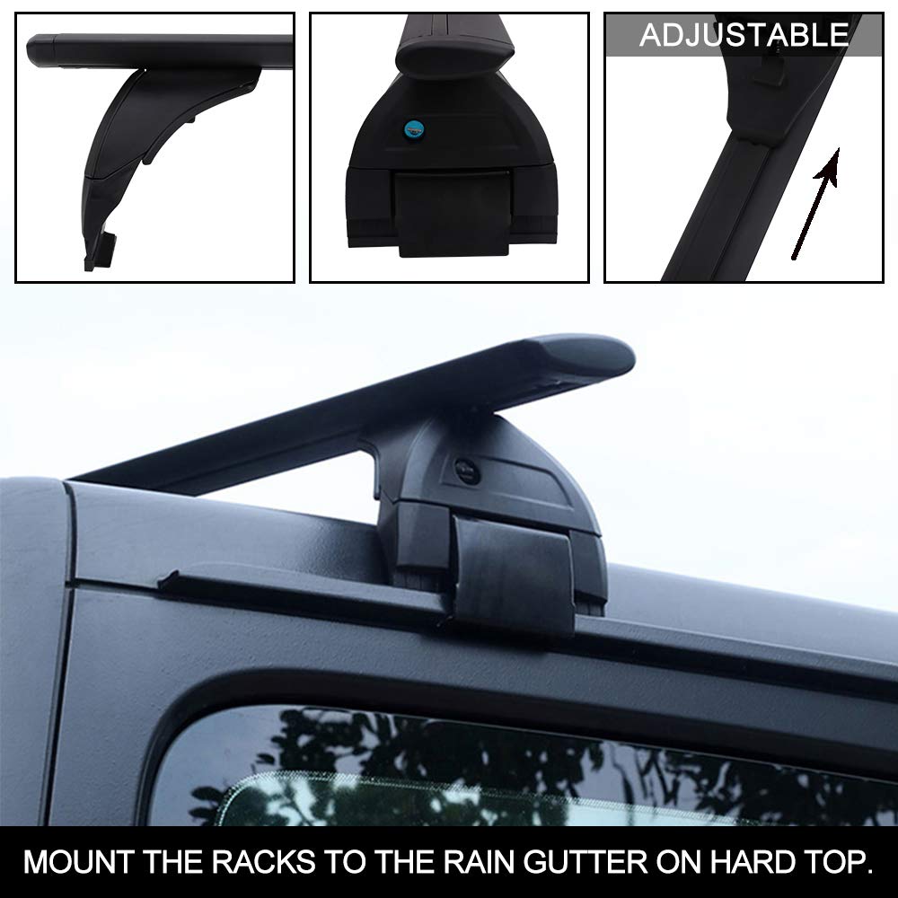 Snailfly Black Roof Rack Fit For 2007-2025 Jeep Wrangler Jk Jl Gladiator Jt 2&4 Door Cross Bars Crossbars