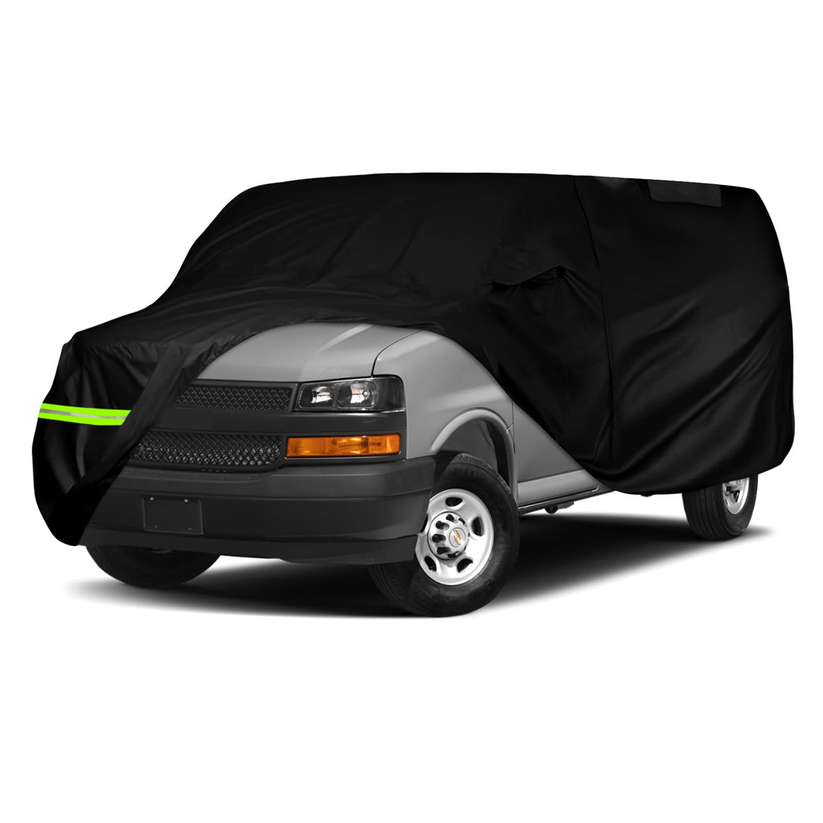 Waterproof Car Cover Compatible with 2003-2025 Chevy Express/GMC Savana Cargo Van 1500/2500/3500 Regular Length SWB, Polyester w