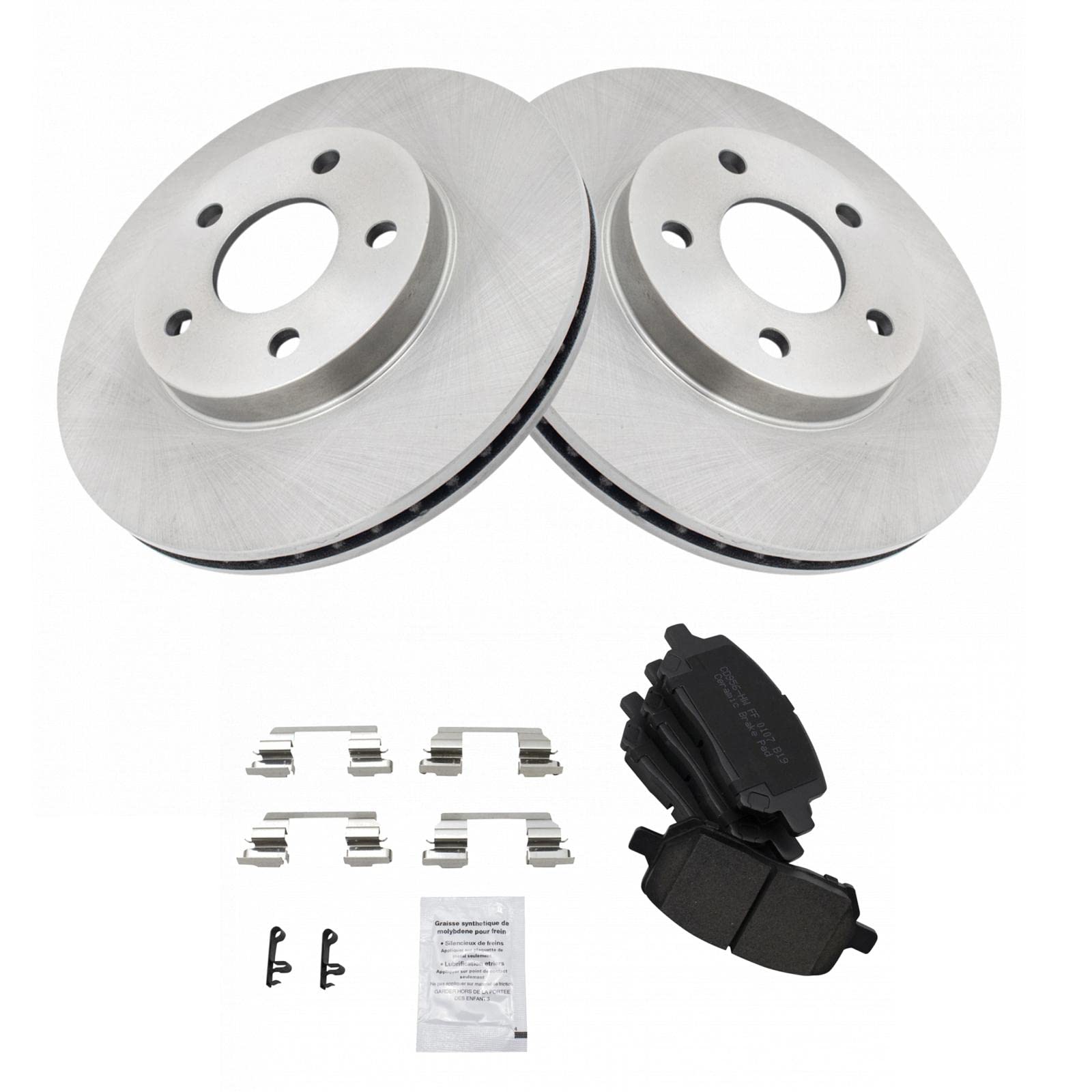 Trq Front Brake Pad & Rotor Kit Brake Pads Brake Rotor Ceramic Compatible With 2007-2010 Chevrolet Cobalt 2007-2009 Pontiac G5