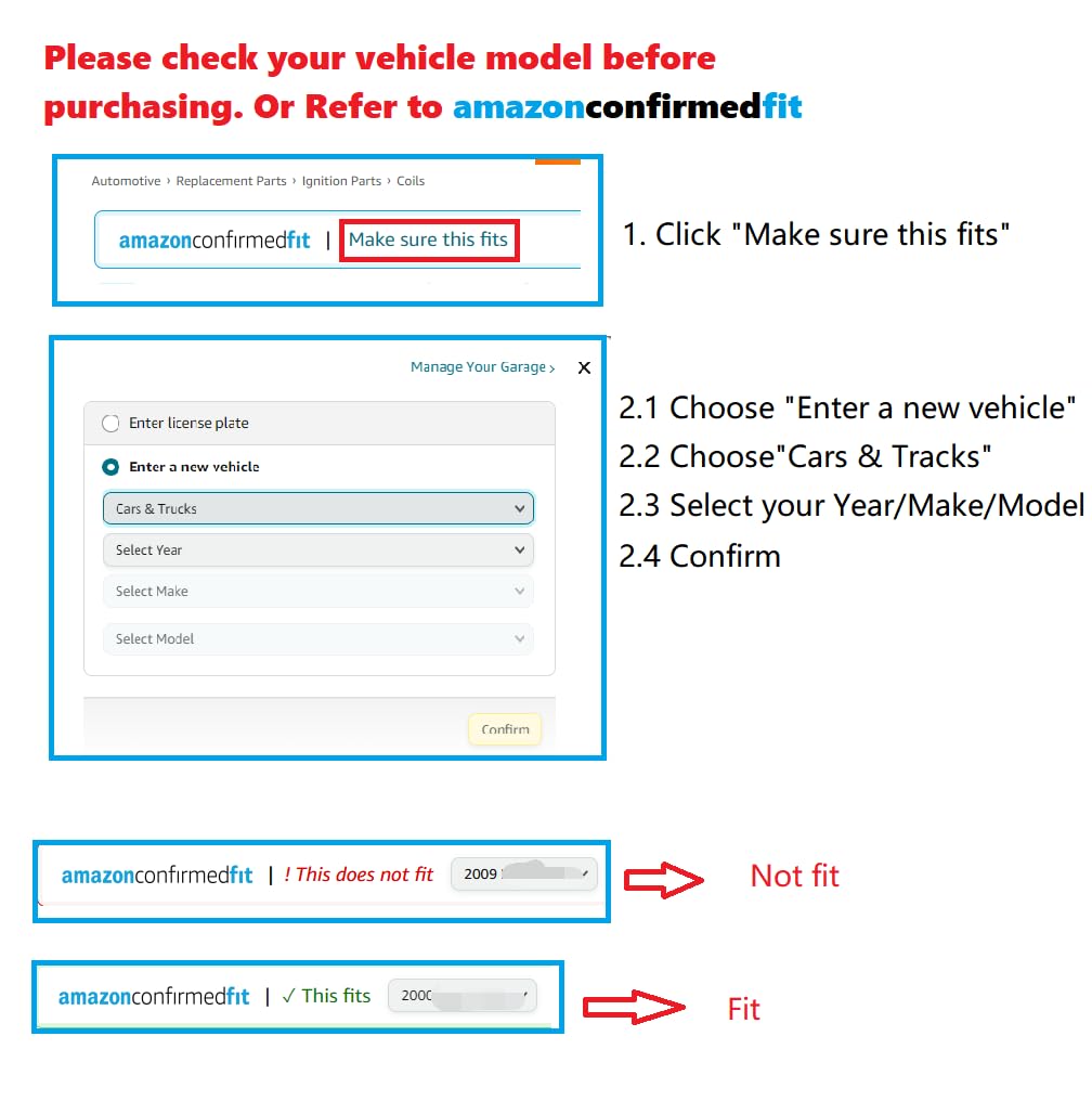 Carbole Ignition Coils Pack Dg508 & Iridium Spark Plug Sp479, Compatible With Ford E350 E450 Econoline Super Duty F350 F450, Rep