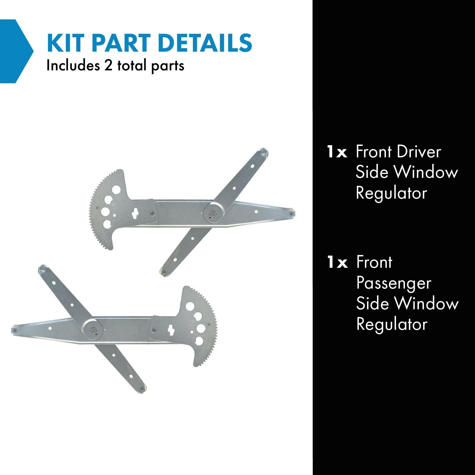 Trq Front Power Window Regulator Set Compatible With 05-07 Buick 97-08 Chevrolet 97-04 Oldsmobile 97-05 Pontiac Saturn