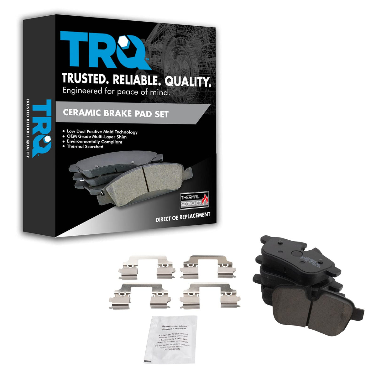 TRQ Rear Brake Pads Ceramic Compatible with 2009-2016 BMW Z4