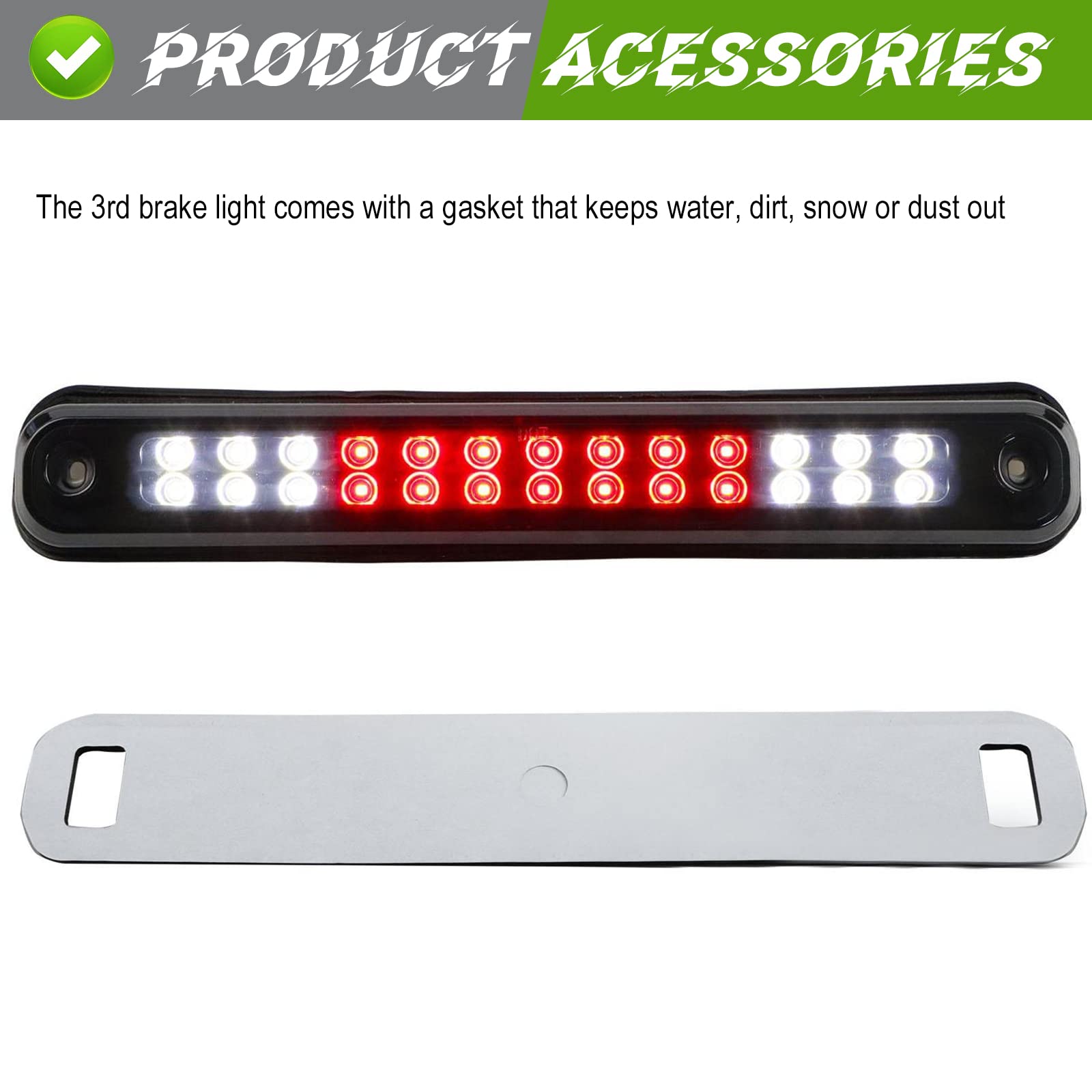 Led 3Rd Brake Light Rear Tail Brake Light Cargo Lamp Fit For Silverado (94-98), For Blazer (92-93), For Chevy/Gmc C/K 1500 2500