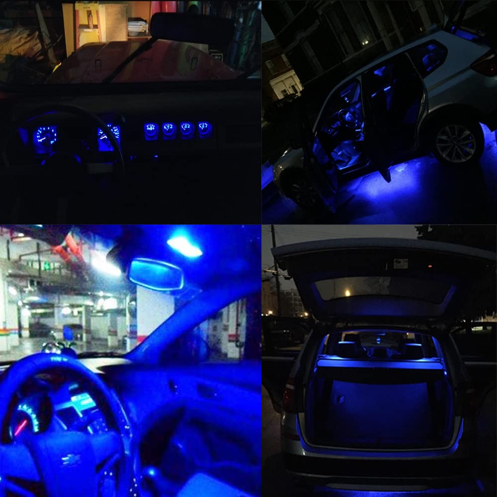 BlyilyB 20-Pack BA9 BA9S Blue LED Car Light Bulbs for License Plate, Dome, Map & Courtesy Lights