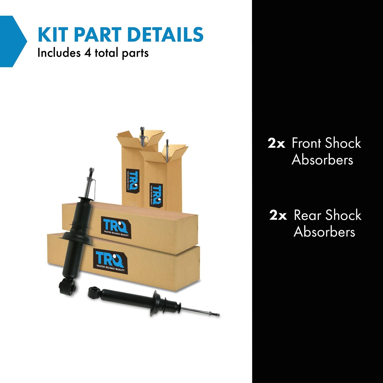 Trq Front And Rear Shock Absorber Set Compatible With 1990-1997 Mazda Miata