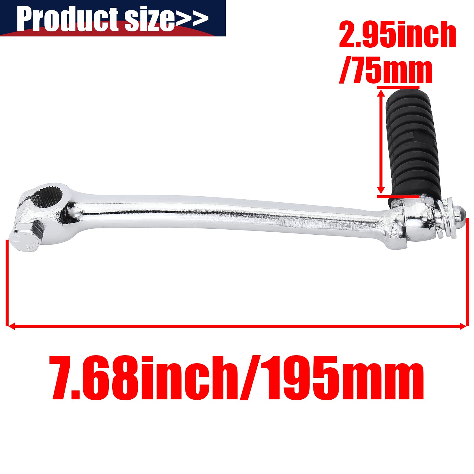 QAZAKY Kick Starter Shafts Start Lever for 50cc 70cc 90cc 110cc 125cc 140cc 150cc Pit Dirt Bike Mini Kids Motorcycle 4-stroke En