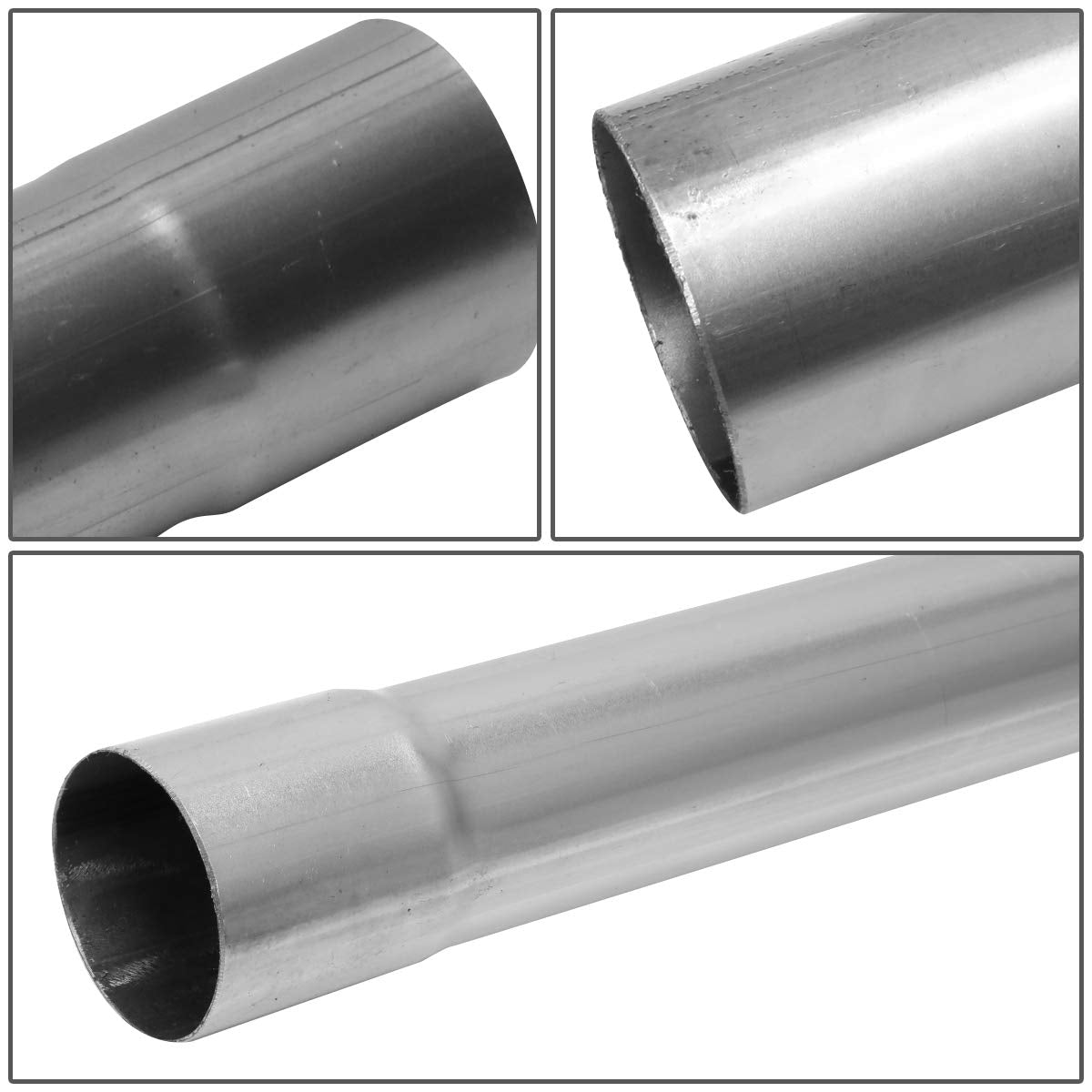 Dna Motoring Ztl-25Raw 16 Pcs 2.5 Inches Mild Steel Diy Custom Exhaust Tubing Mandrel Bend Pipe Straight & U-Bend Kit, Universal