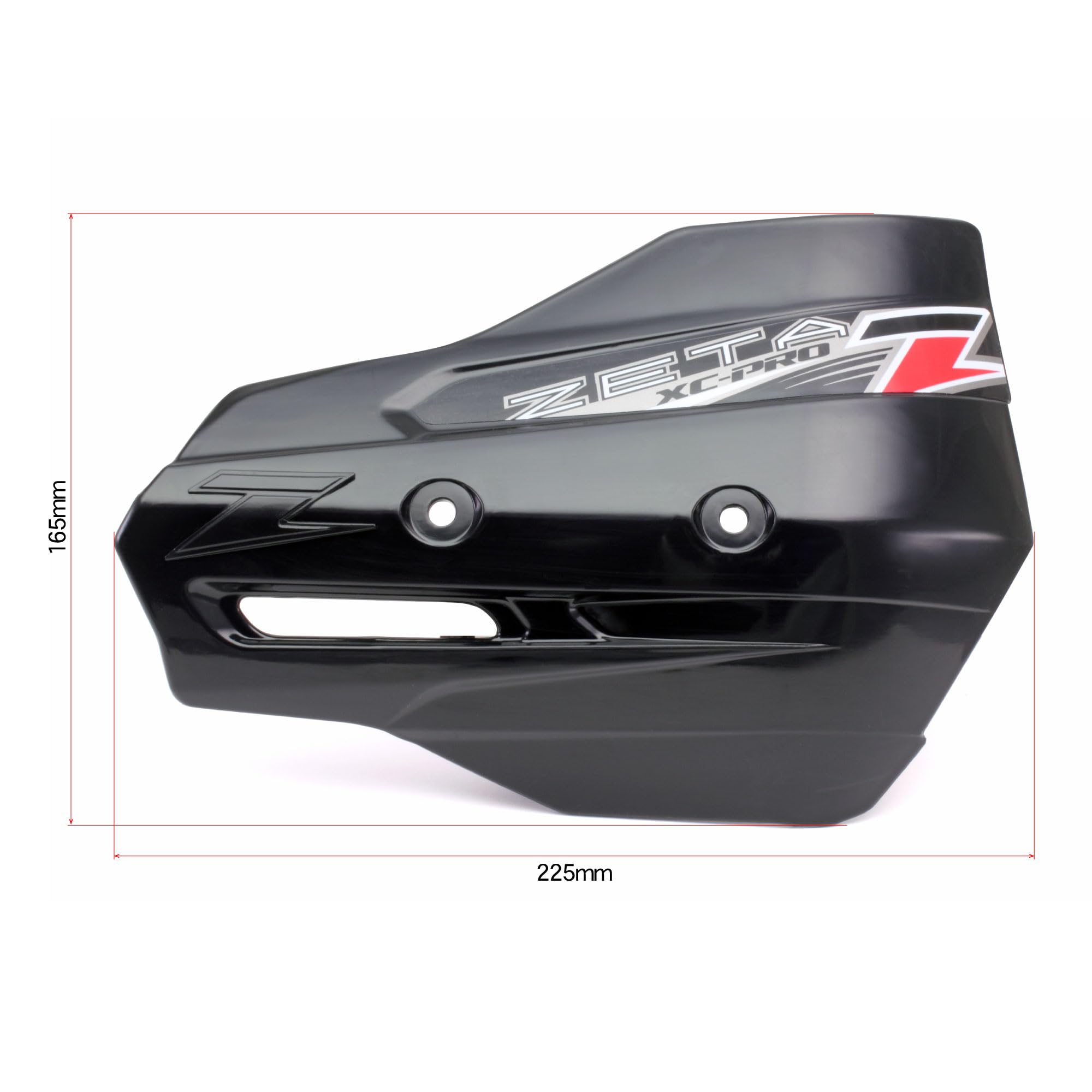 Zeta Xc Pro Black Hand Shields (Pair) For Armor Handguards Silver Medium