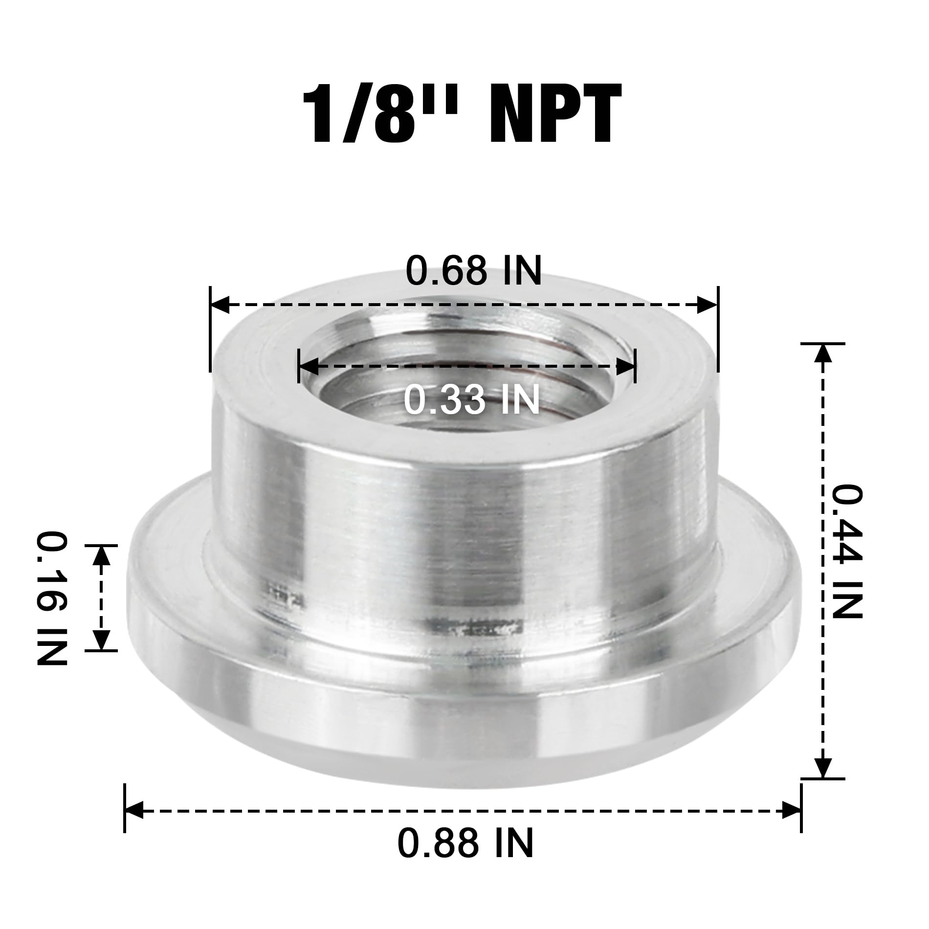 Evil Energy 1/8'' Npt Female Weld On Bung Fitting Aluminum 2Pcs
