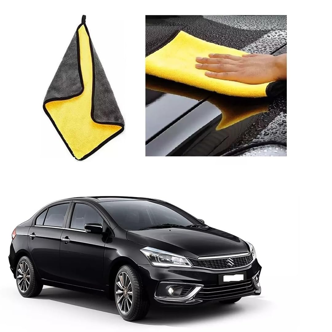 Car Cleaning and DetailingDual Sided Microfiber Cloth 600 GSM 40cm x 40cm (Pack of 2) Suitable for Maruti Suzuki Nexa Ciaz Type
