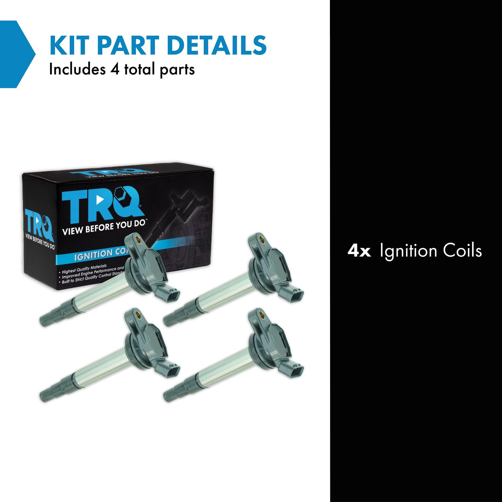 Trq Ignition Coil Set Compatible With 11-17 Lexus 09-10 Pontiac 08-16 Scion 09-21 Toyota