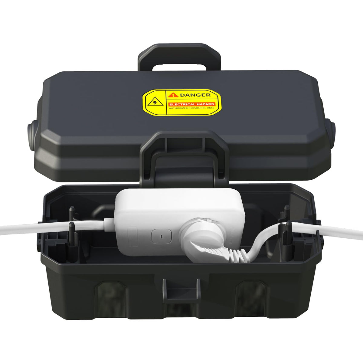 Small Electrical Box (5.5X 3.5 X 2.8 Inch) Outdoor Weatherproof Extension Cord Cover, Waterproof Electrical Connection Box Protect Timers, Extension Cables,Holiday Light Decoration