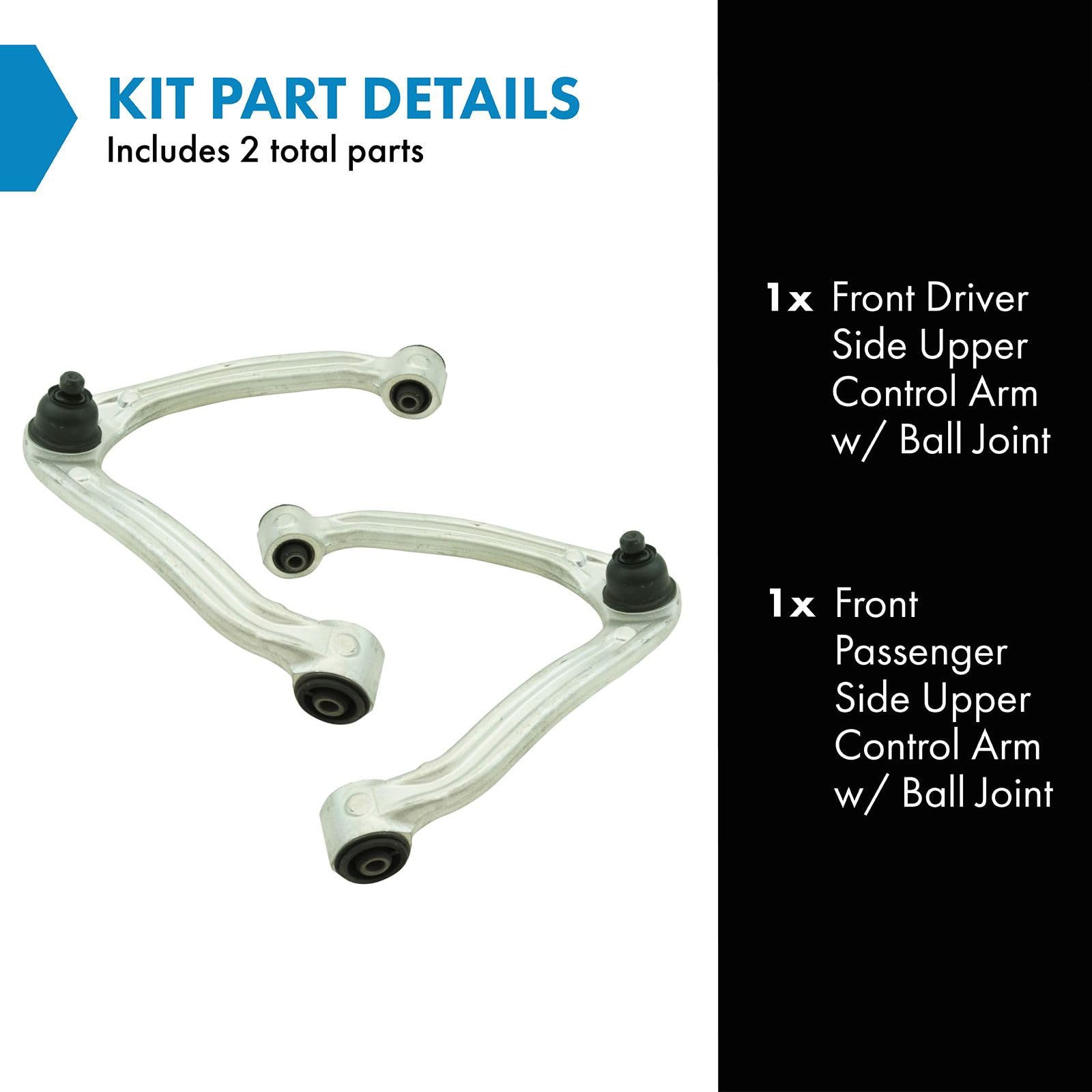 Trq Front Upper Control Arm With Ball Joint Set Compatible With 2006-2010 Infiniti M35 M45