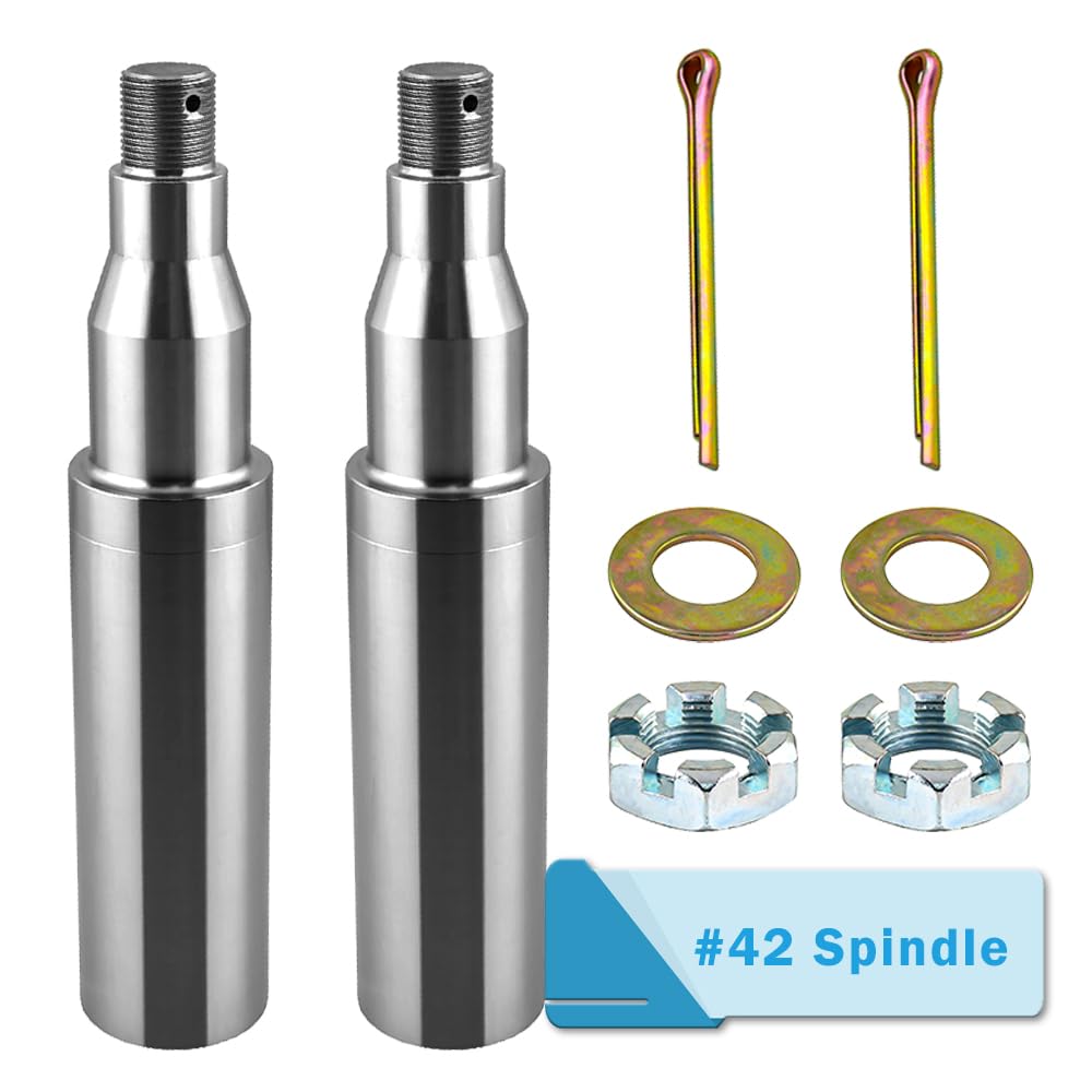 RigsNParts Trailer Spindle Round #42 EZ Lube Spindle for 5200lbs to 7000lbs Trailer Axle Spindle with Cotter Pin,Spindle Nut and
