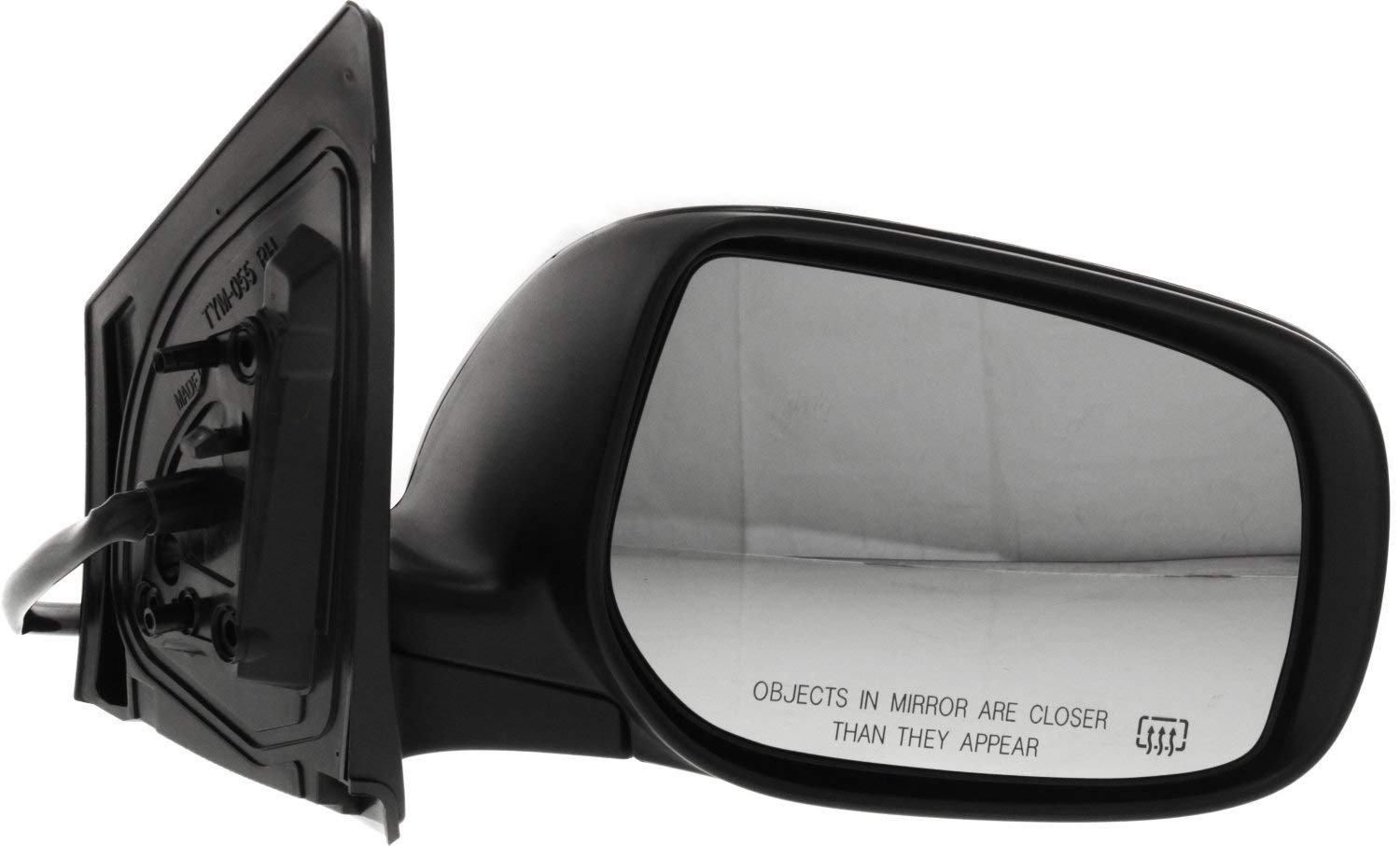 Kool Vue Passenger Side Mirror Compatible with 2009-2013 Toyota Corolla Manual Folding, Heated, Paintable, Power Glass - TO1321247
