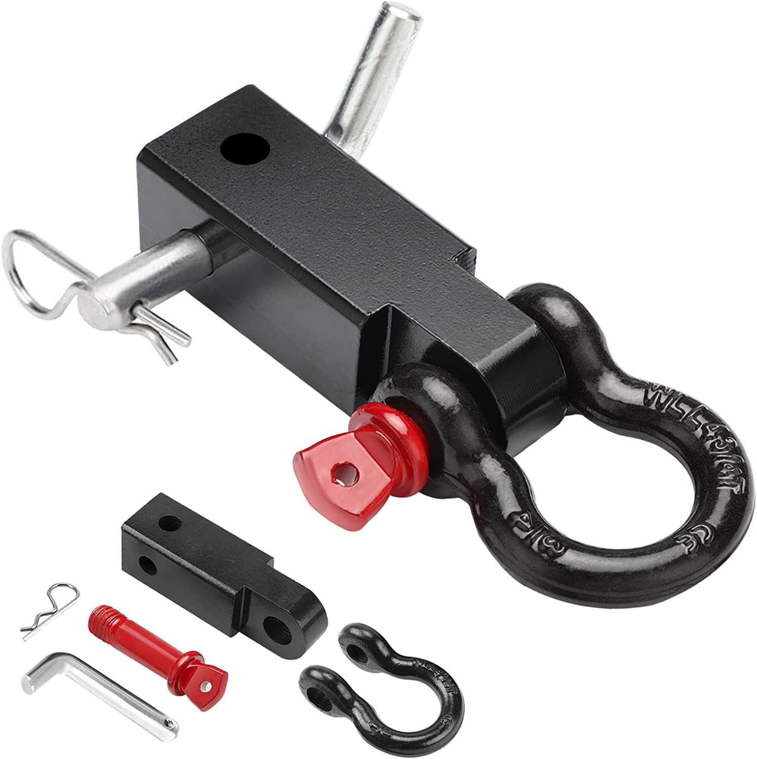 BETOOLL HW9113 2-Inch Shackle Tow Hitch Receiver Compatible with Jeep Wrangler and All Chevy/GMC, Ford, Dodge, Nissan, Toyota Tr