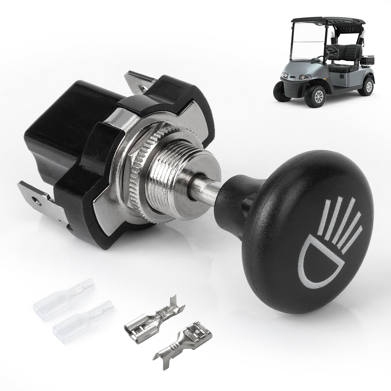 Panglong Universal Golf Cart Light Switch, Push Pull Headlight Switch Button-12Volt Replace For Golf Cart Club Car, Yamaha, Ezgo