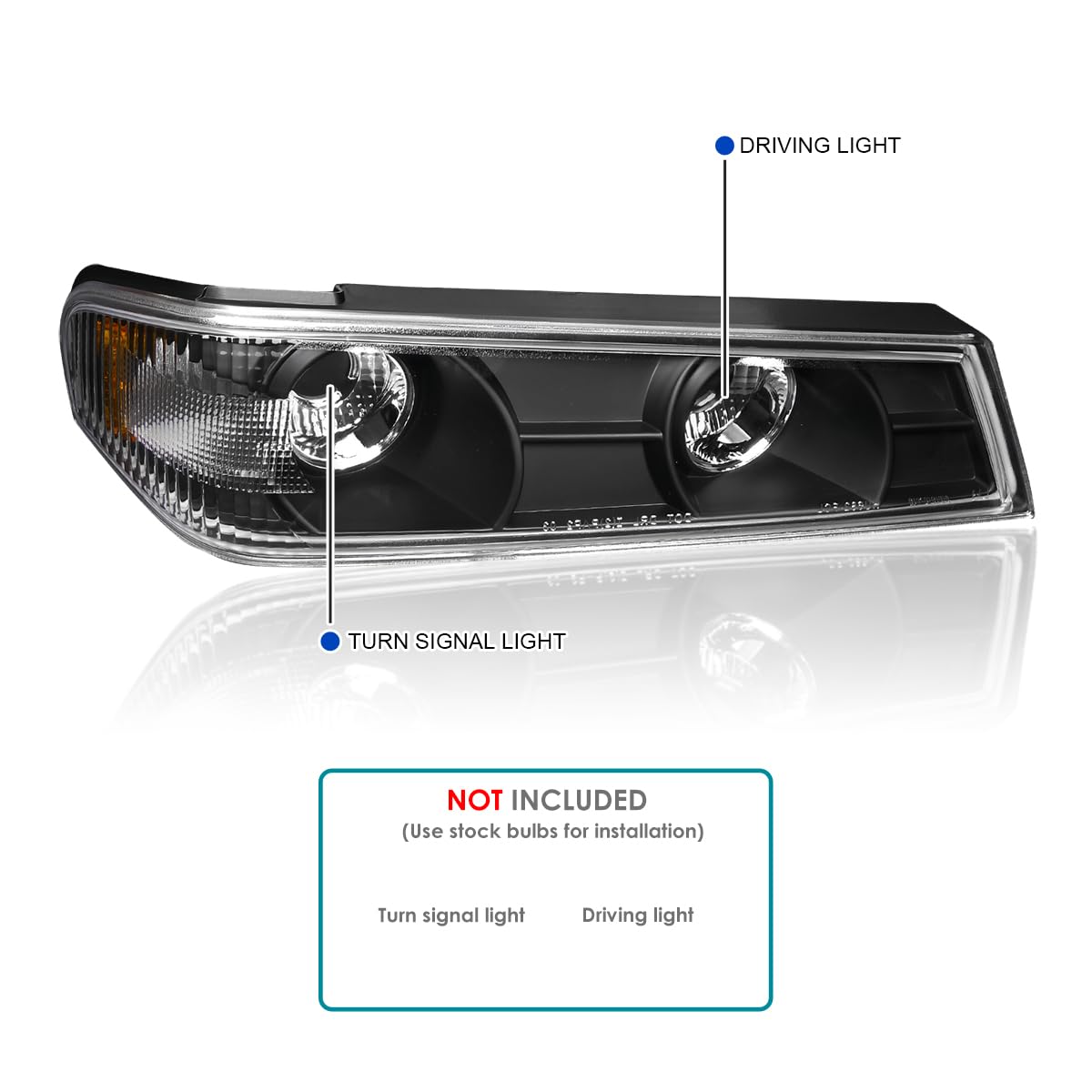 Spec-D Tuning Black Housing Clear Lens Bumper Corner Lights Compatible With 2004-2012 Chevy Colorado Gmc Canyon L+R Pair Assembl