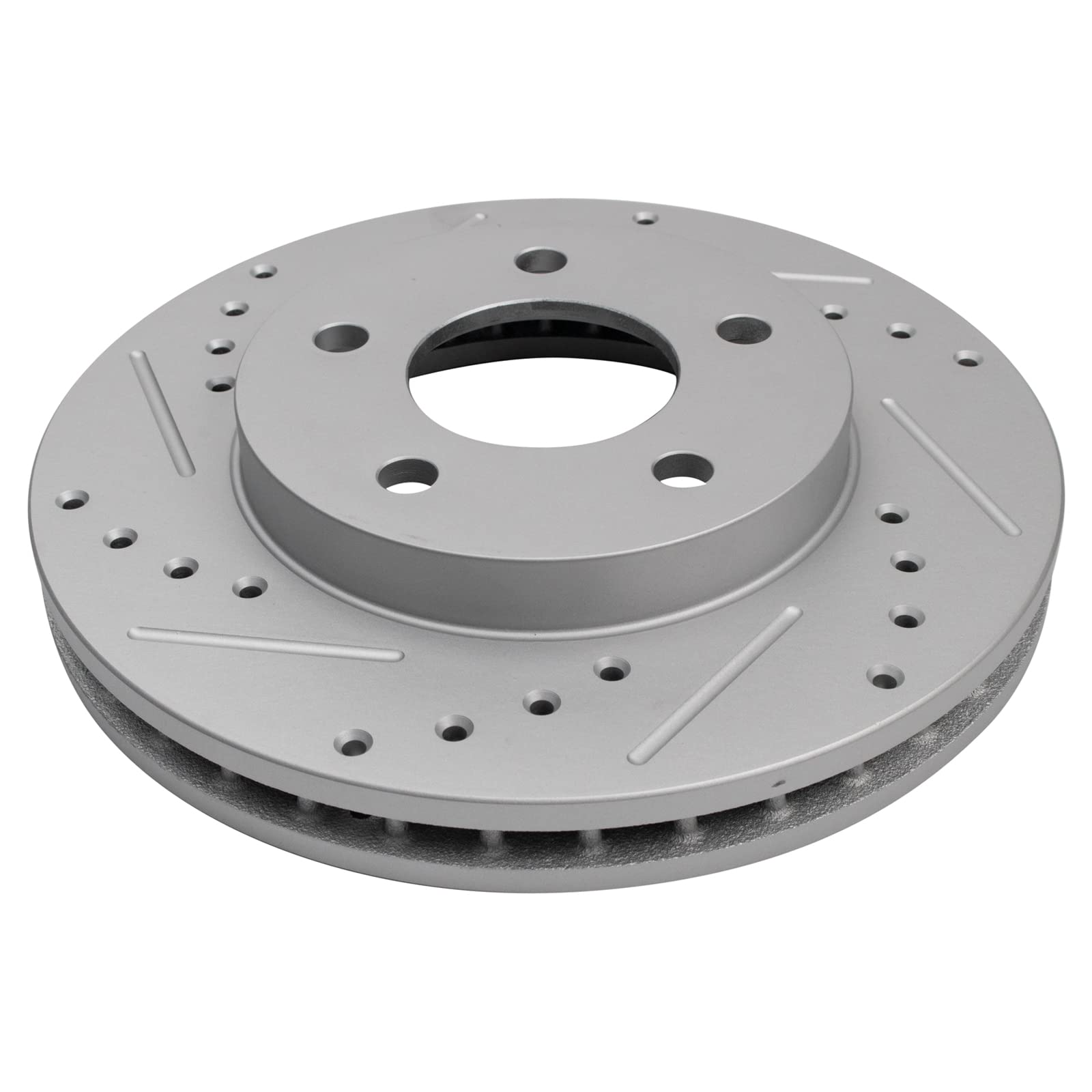 Trq Front Performance Brake Rotors Set Premium G-Coated Cross Drilled & Slotted Compatible With 2002-2007 Buick Rendezvous 2001-